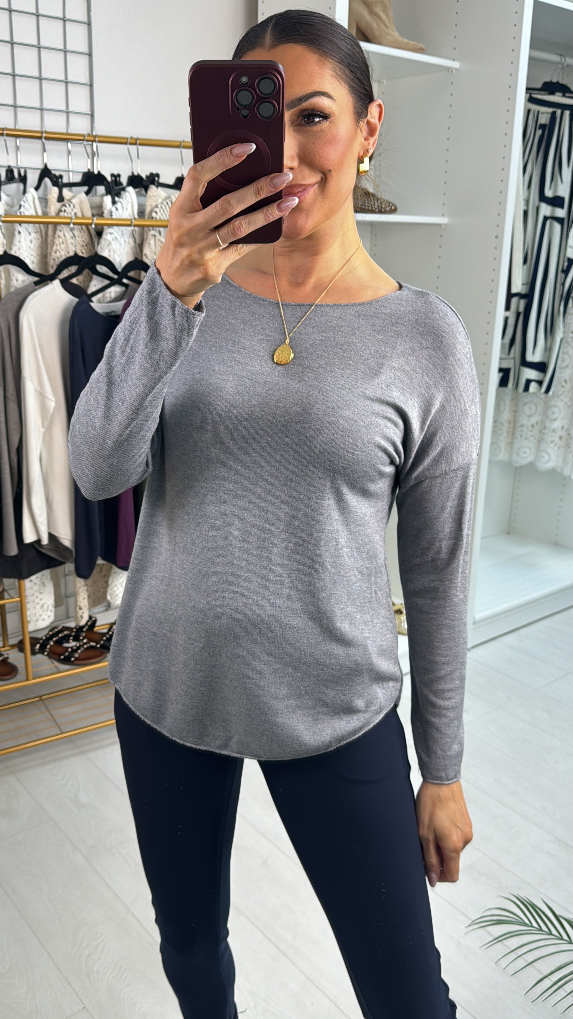 Ralina Plain Super Soft Thin Knit Jumper