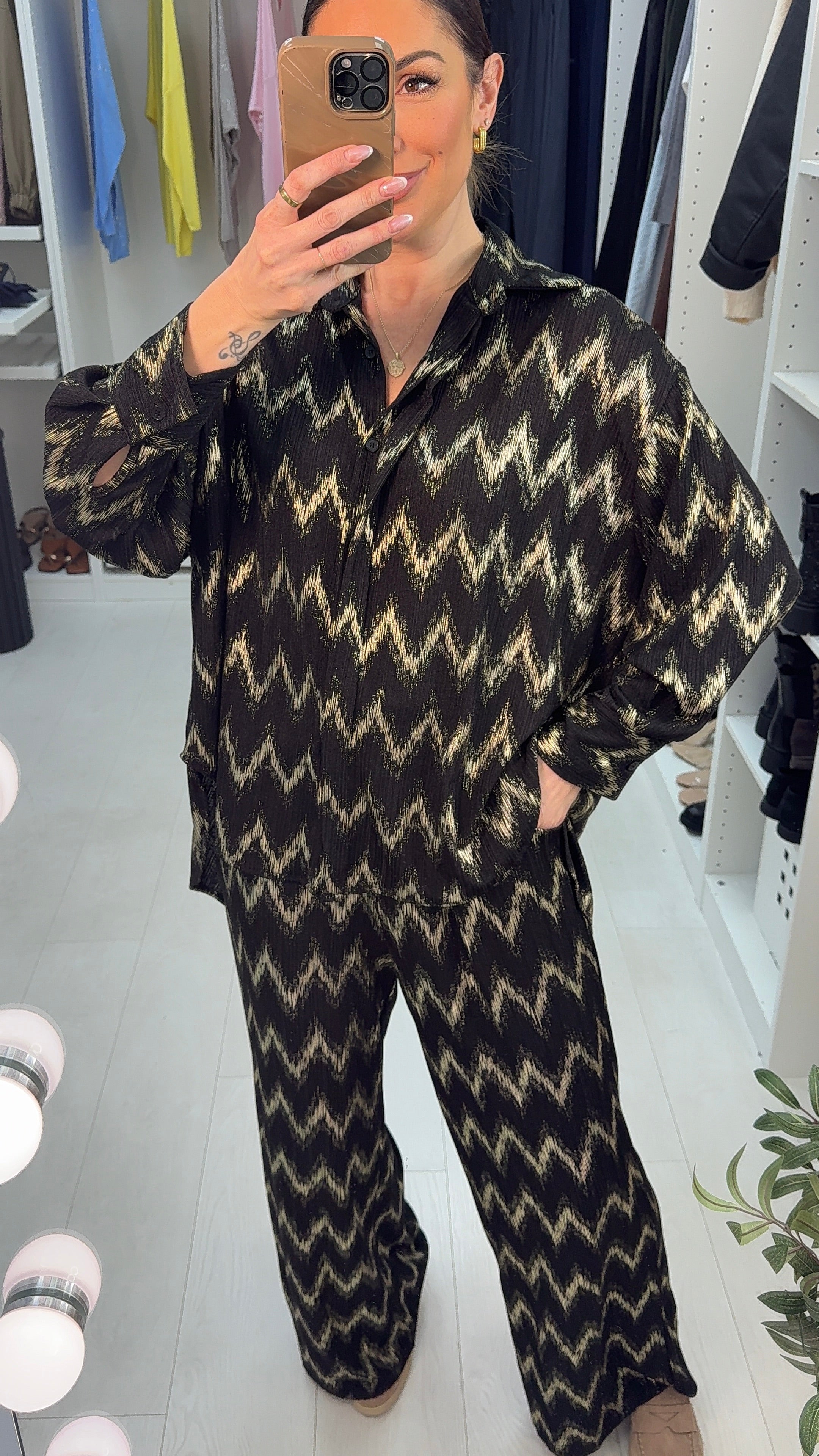 Laverne Zig Zag Pattern Loose Fit Co-Ord Set