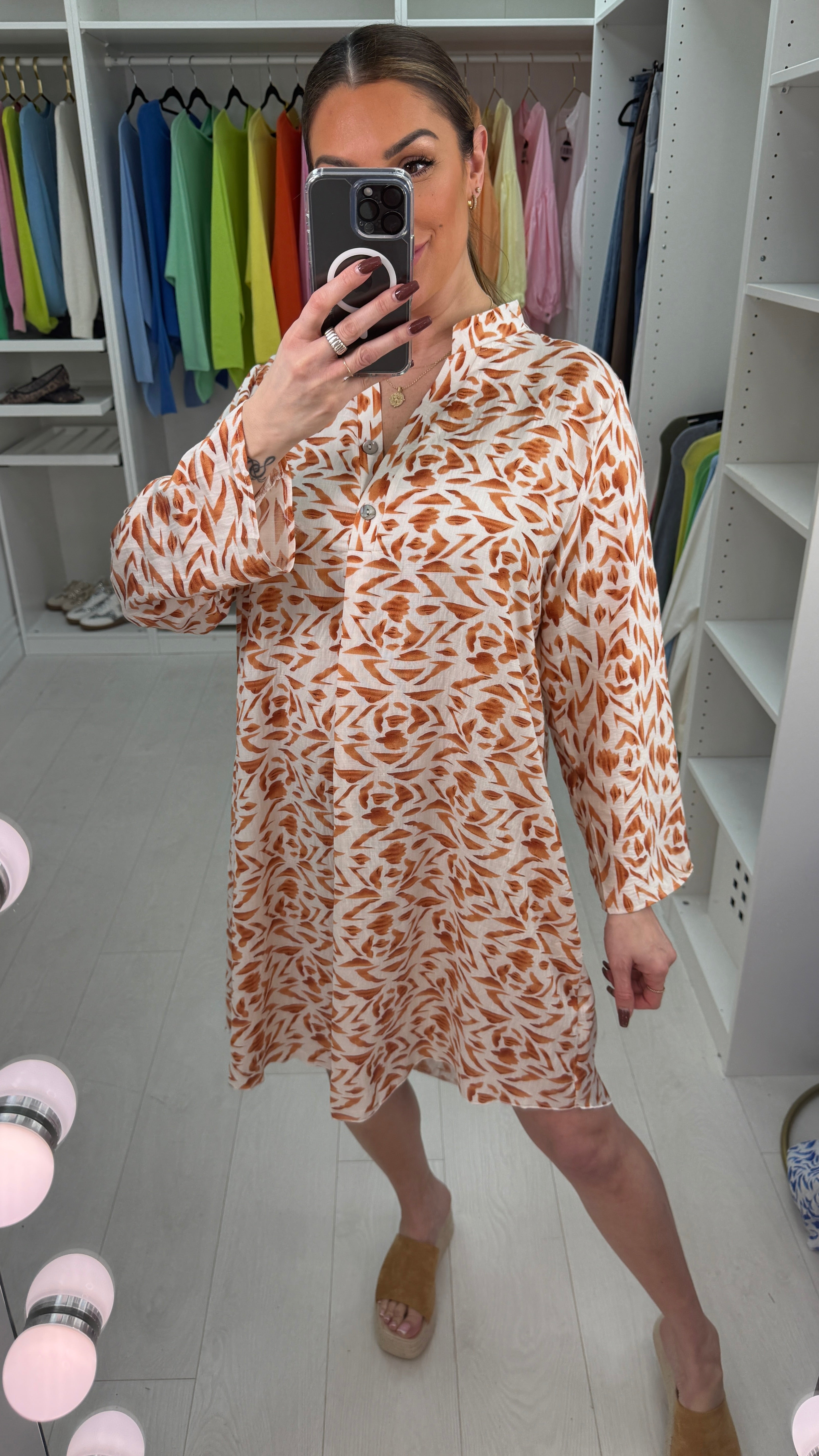 Eliza Abstract Print Loose Fit Dress