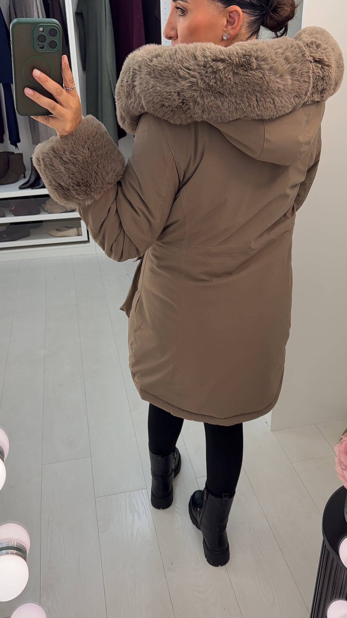 Willow Faux Fur Hooded Toggle Waist Coat