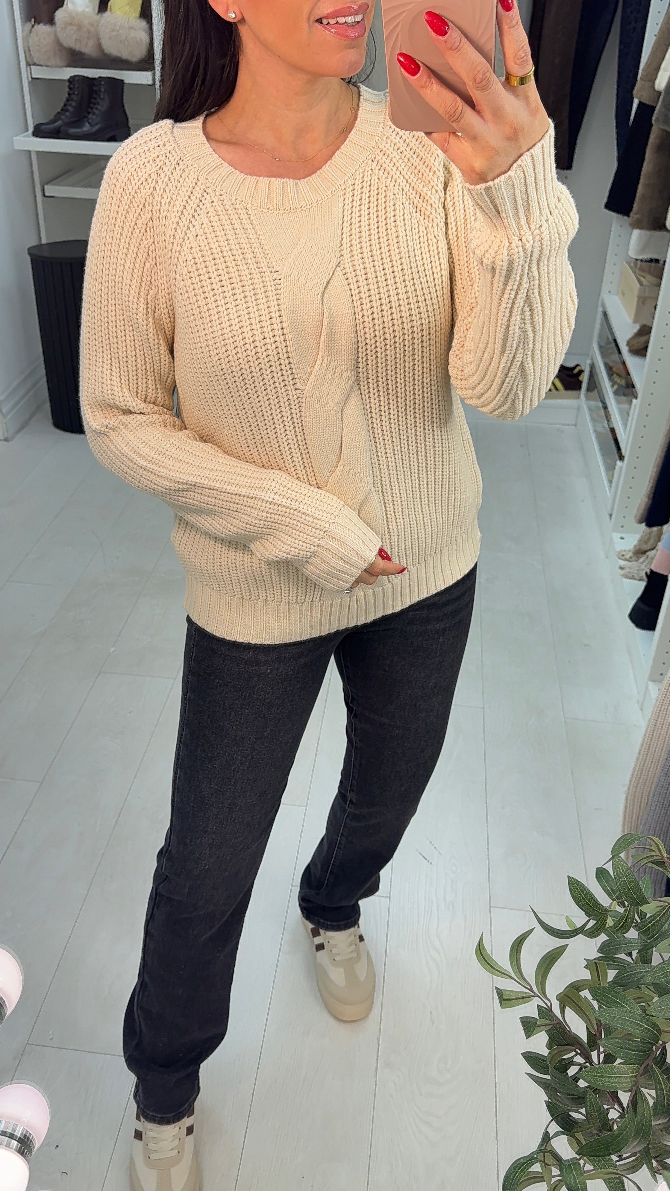 Nataley Plain Chunky Knit Jumper