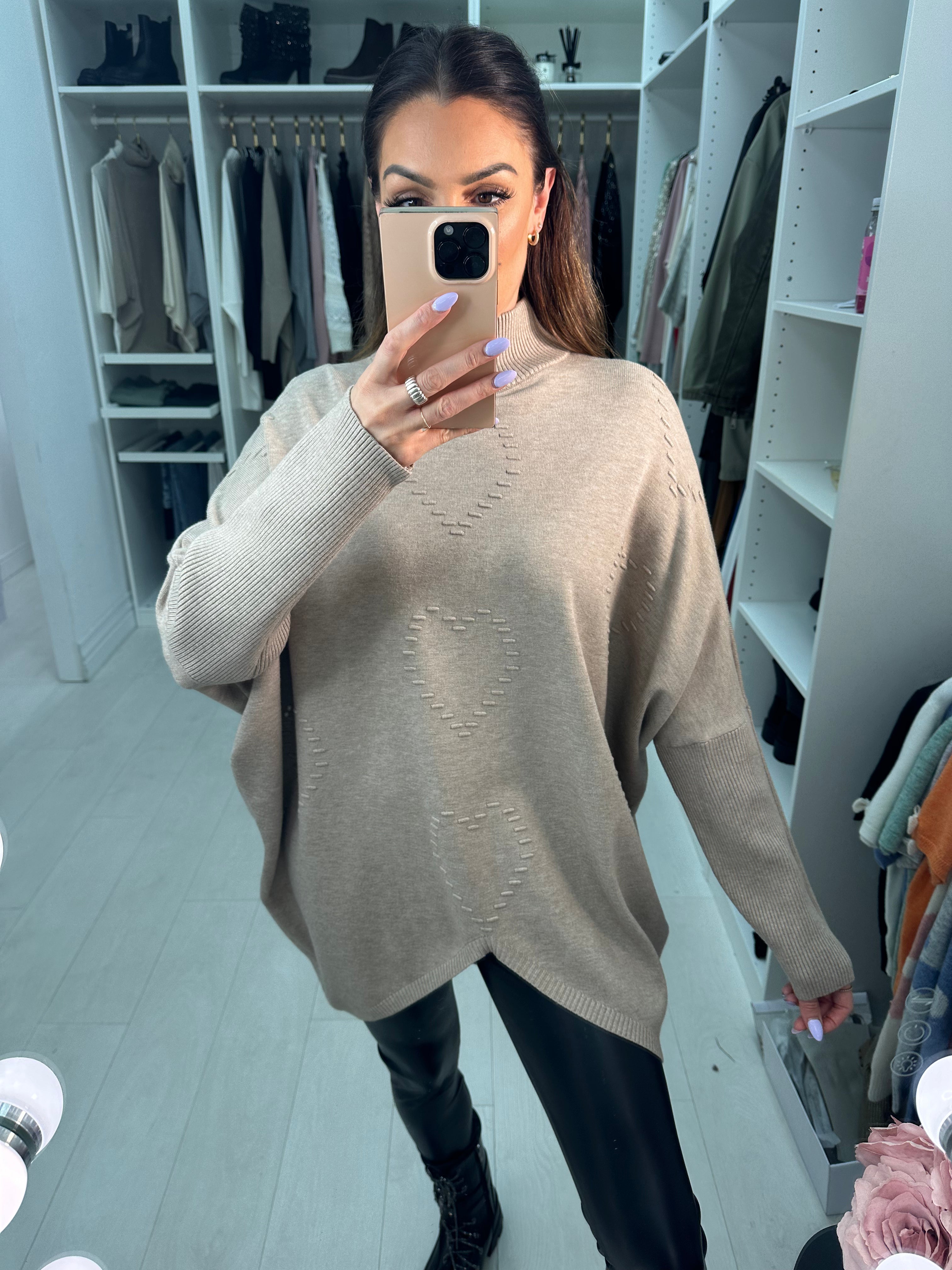 Sian Stitch Heart Jumper