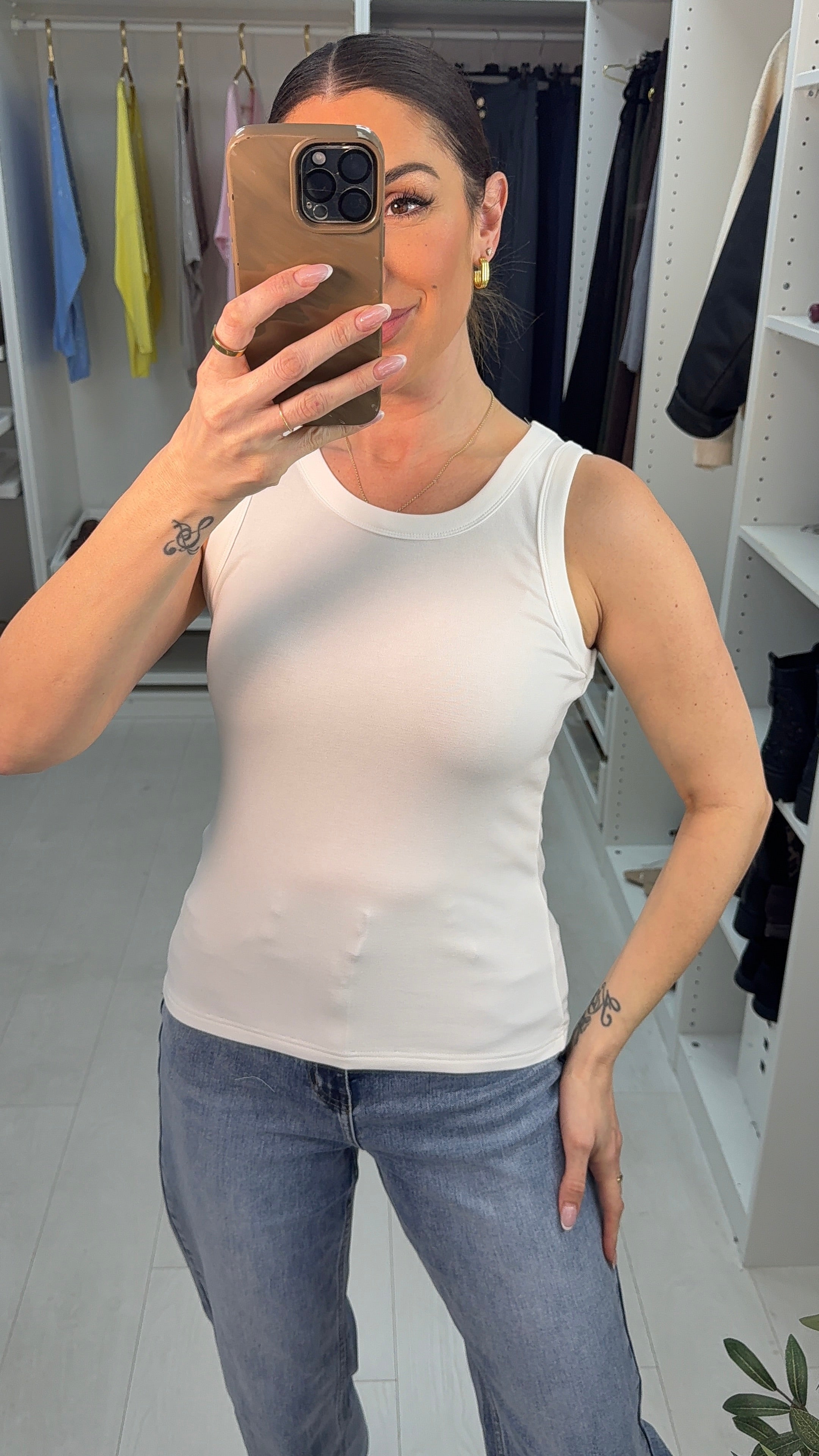 Leilani Plain Basic Vest Top