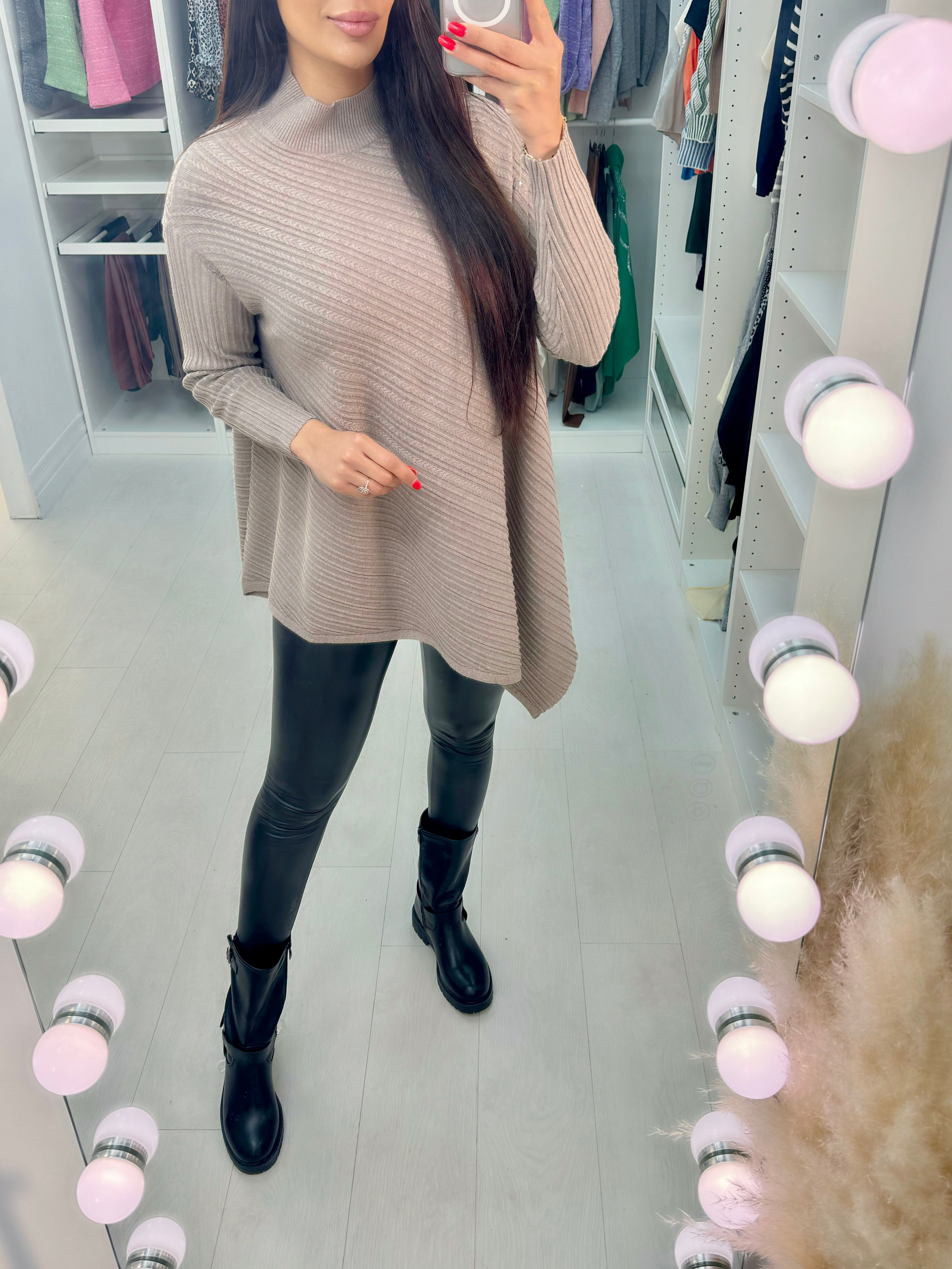 Mais Asymmetric Cable Knit Detail Jumper