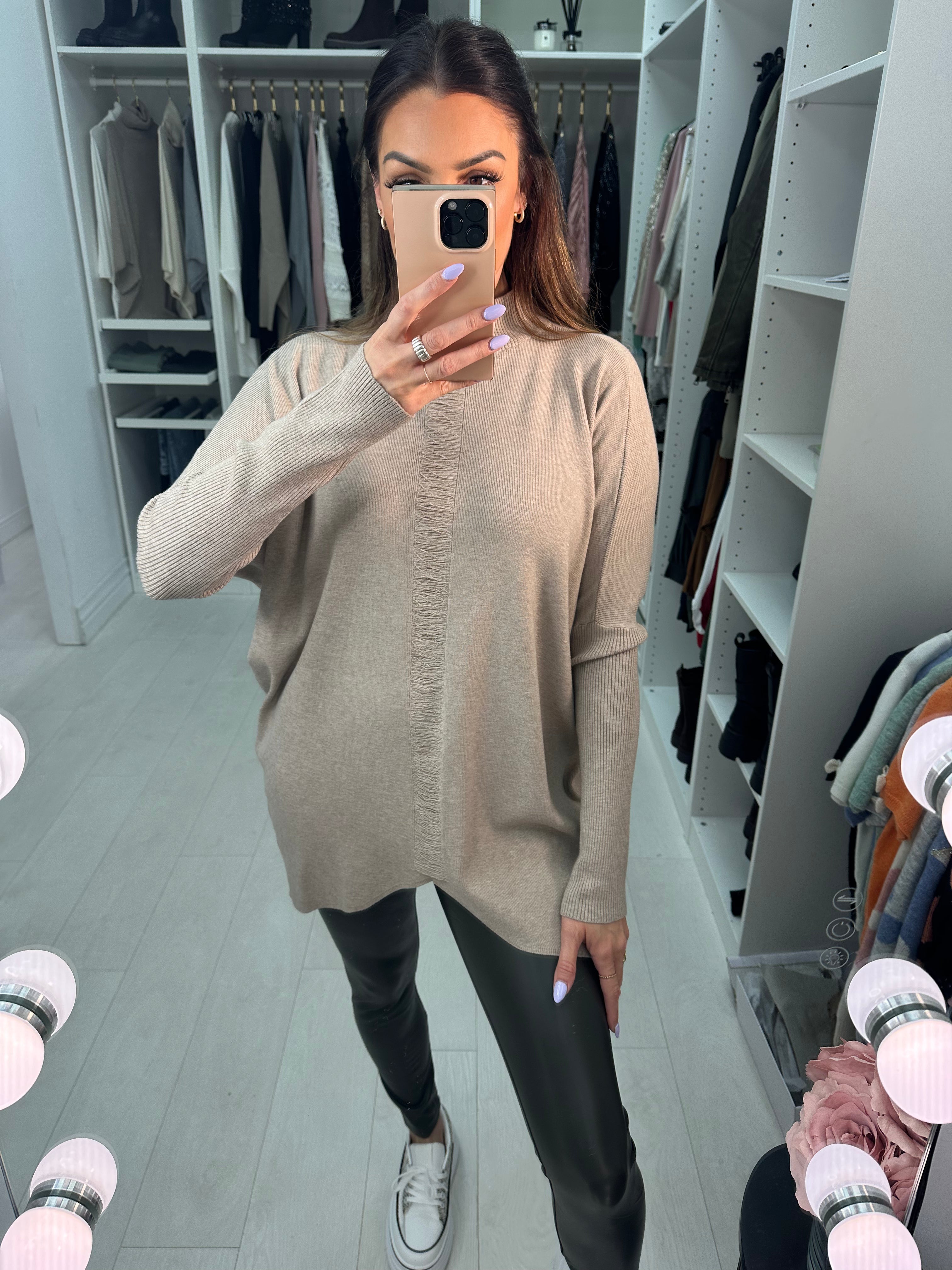 Nelson Ripped Detail High Neck Jumper