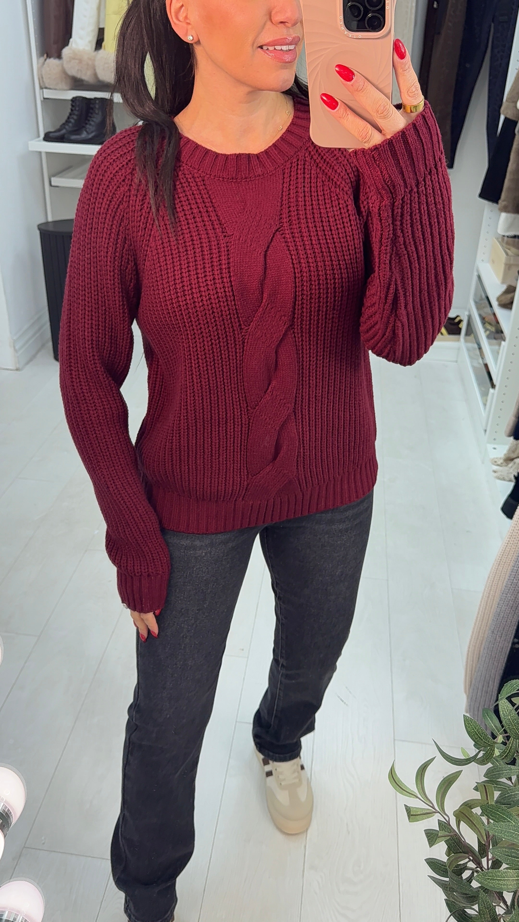 Nataley Plain Chunky Knit Jumper