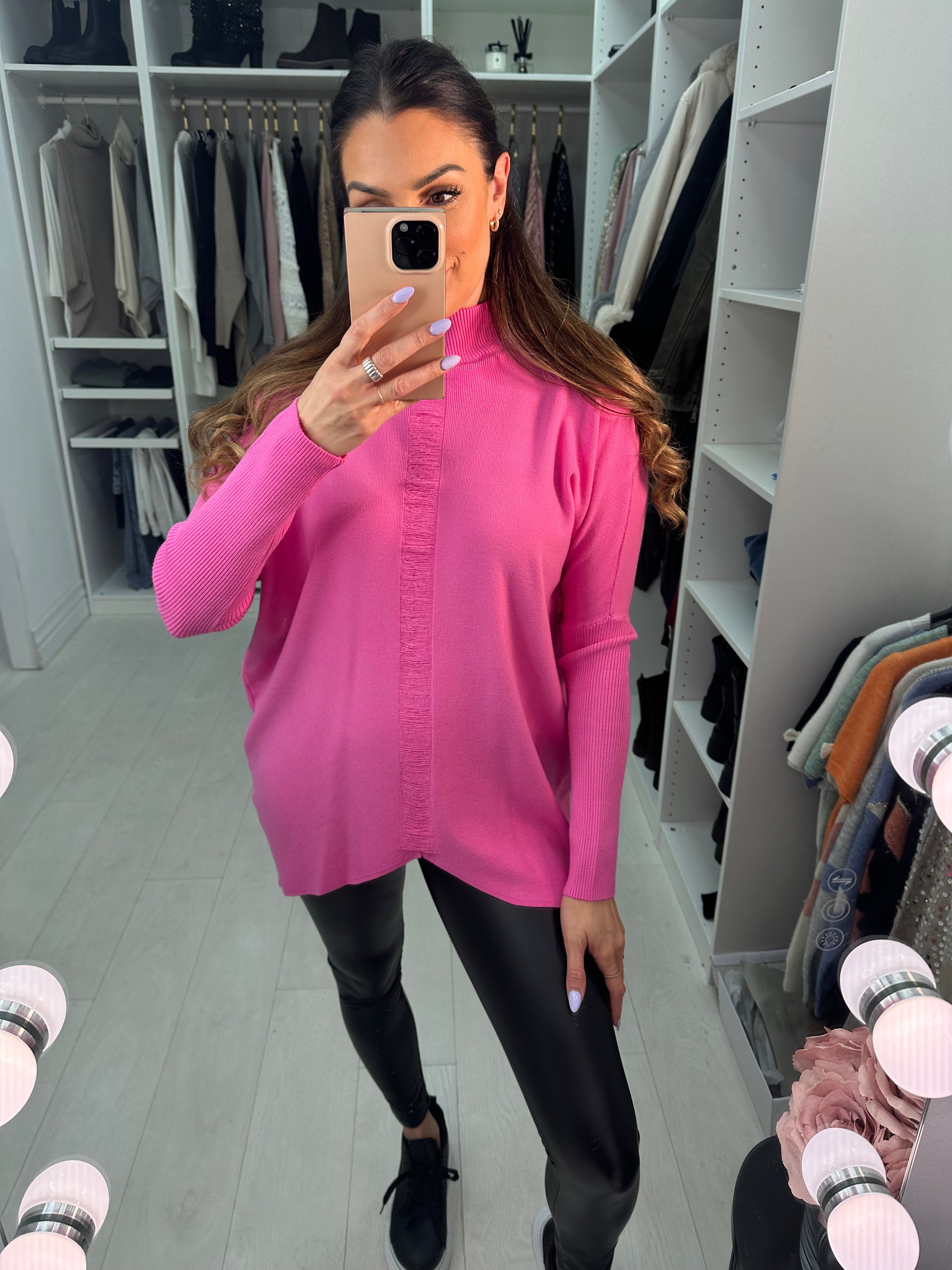 Nelson Ripped Detail High Neck Jumper