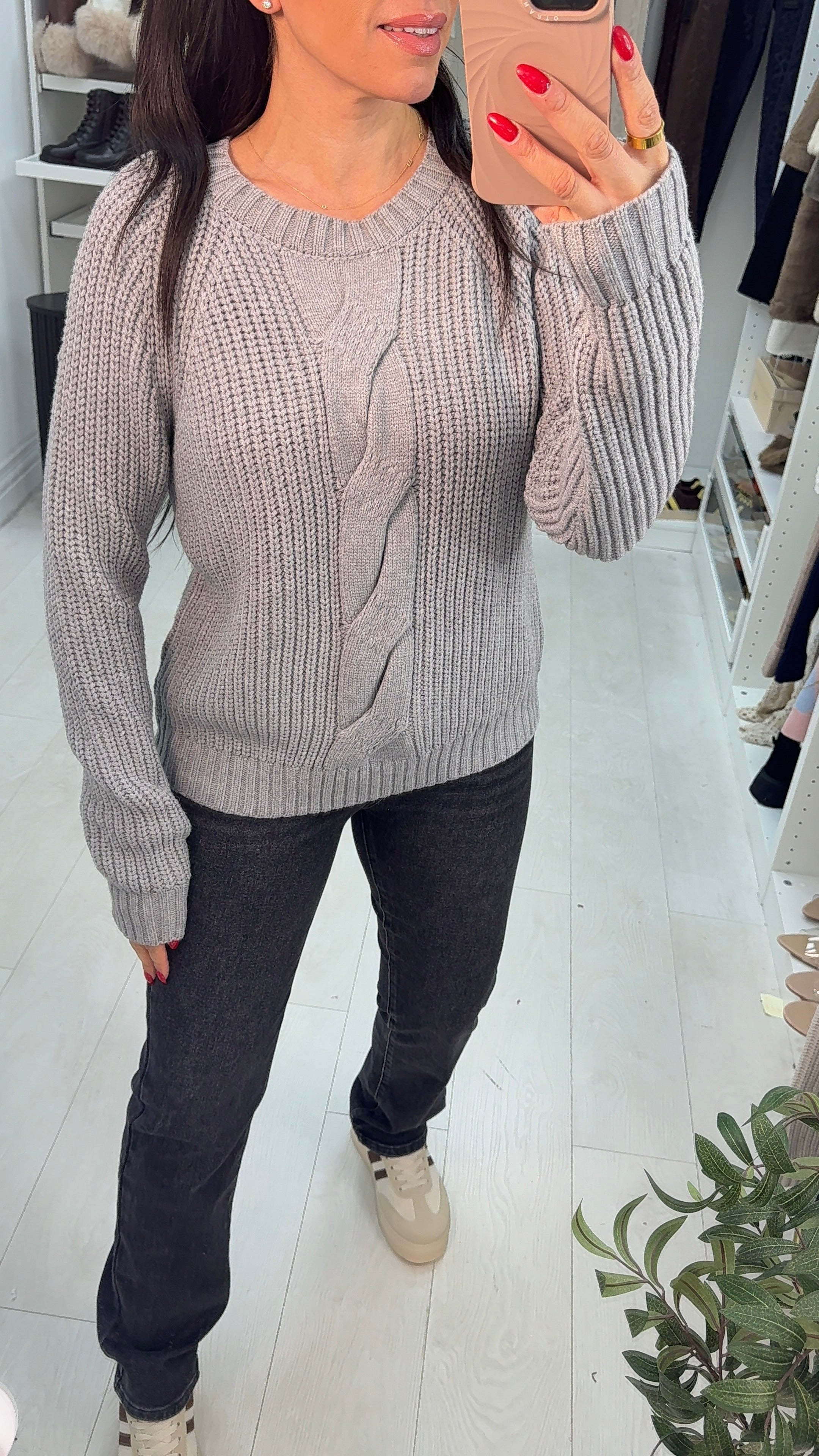 Nataley Plain Chunky Knit Jumper