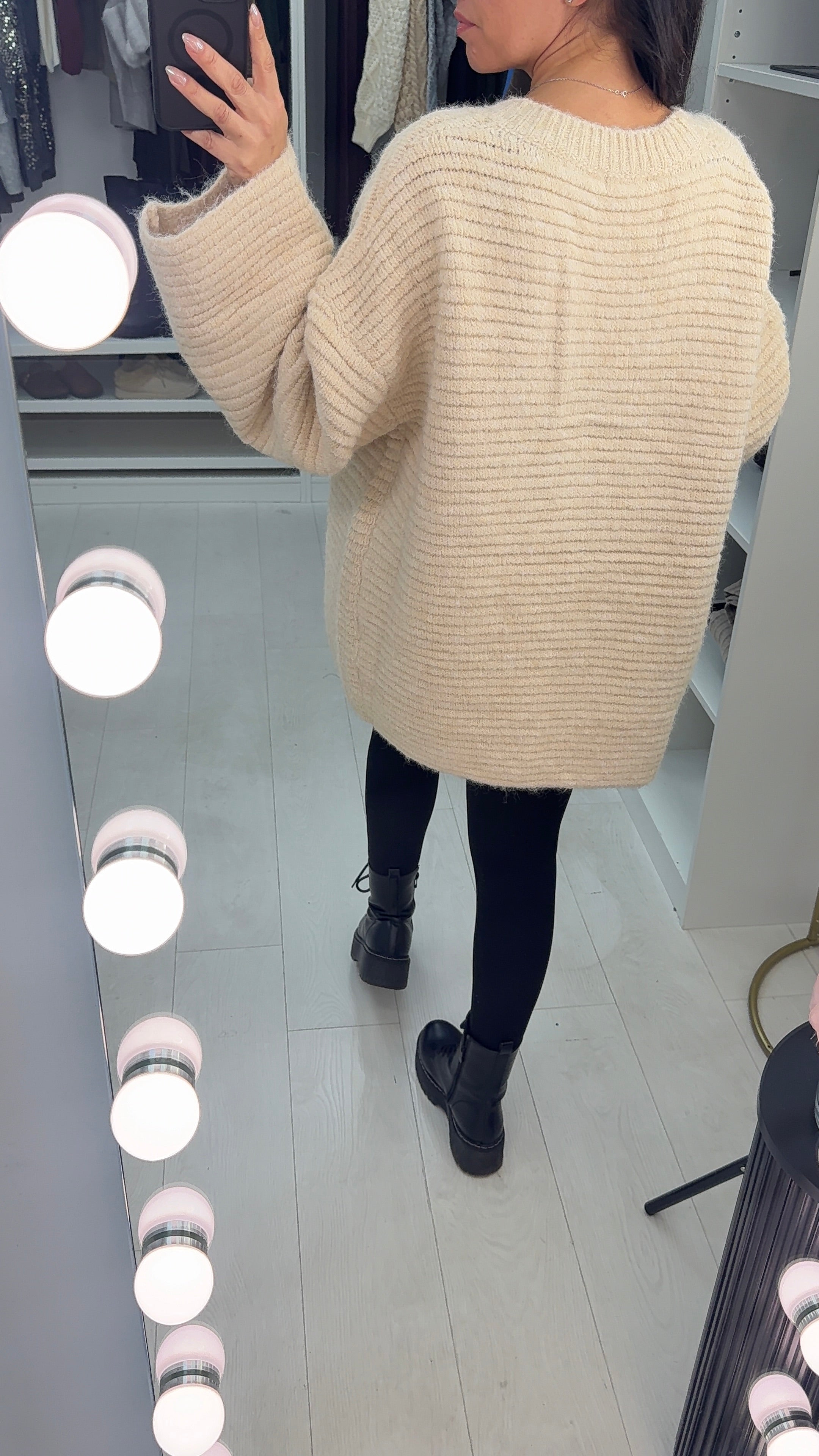 Emmy Plain Button Front Oversized Cardigan