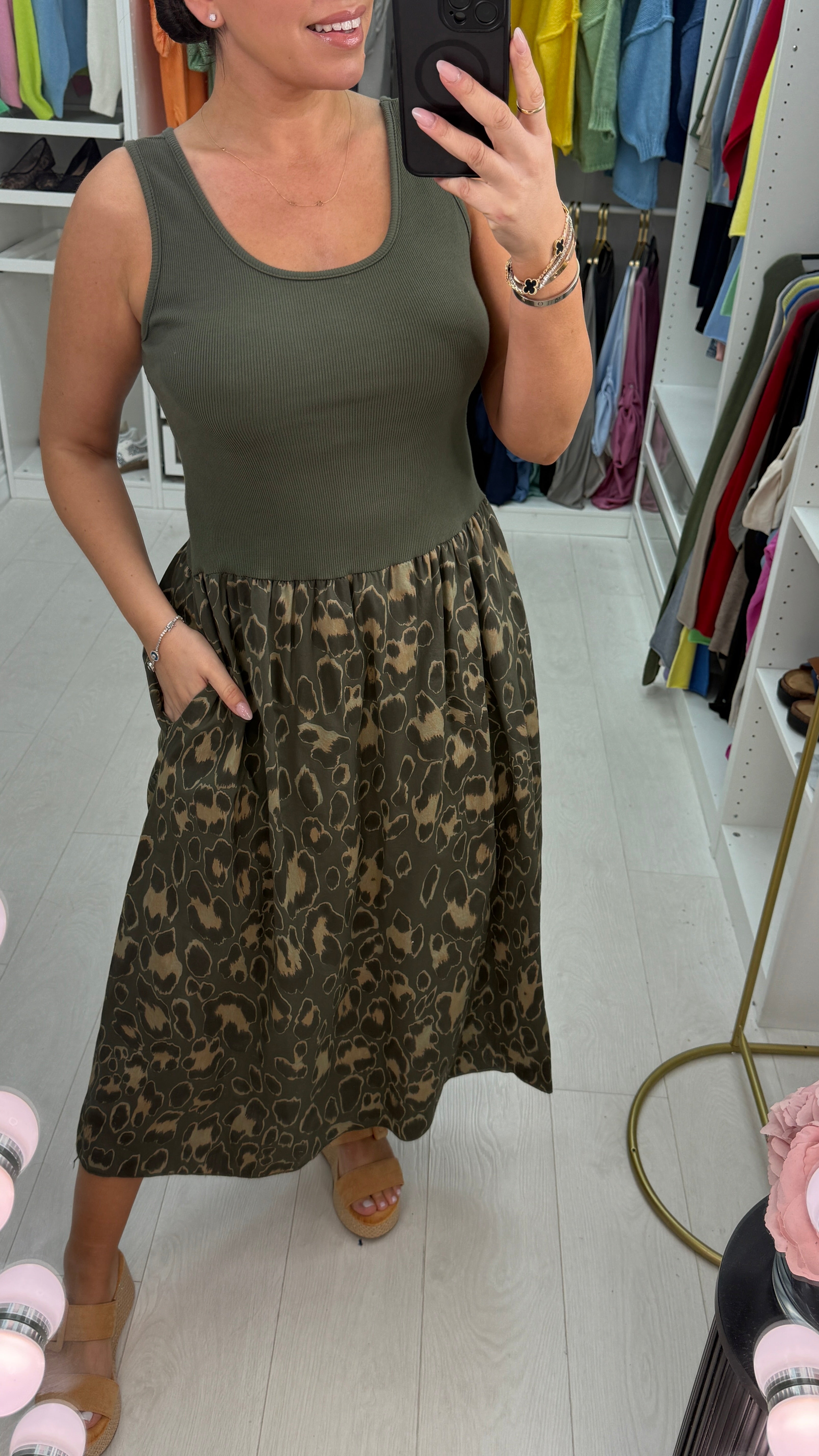 Kimberley Leopard Poplin Maxi Dress