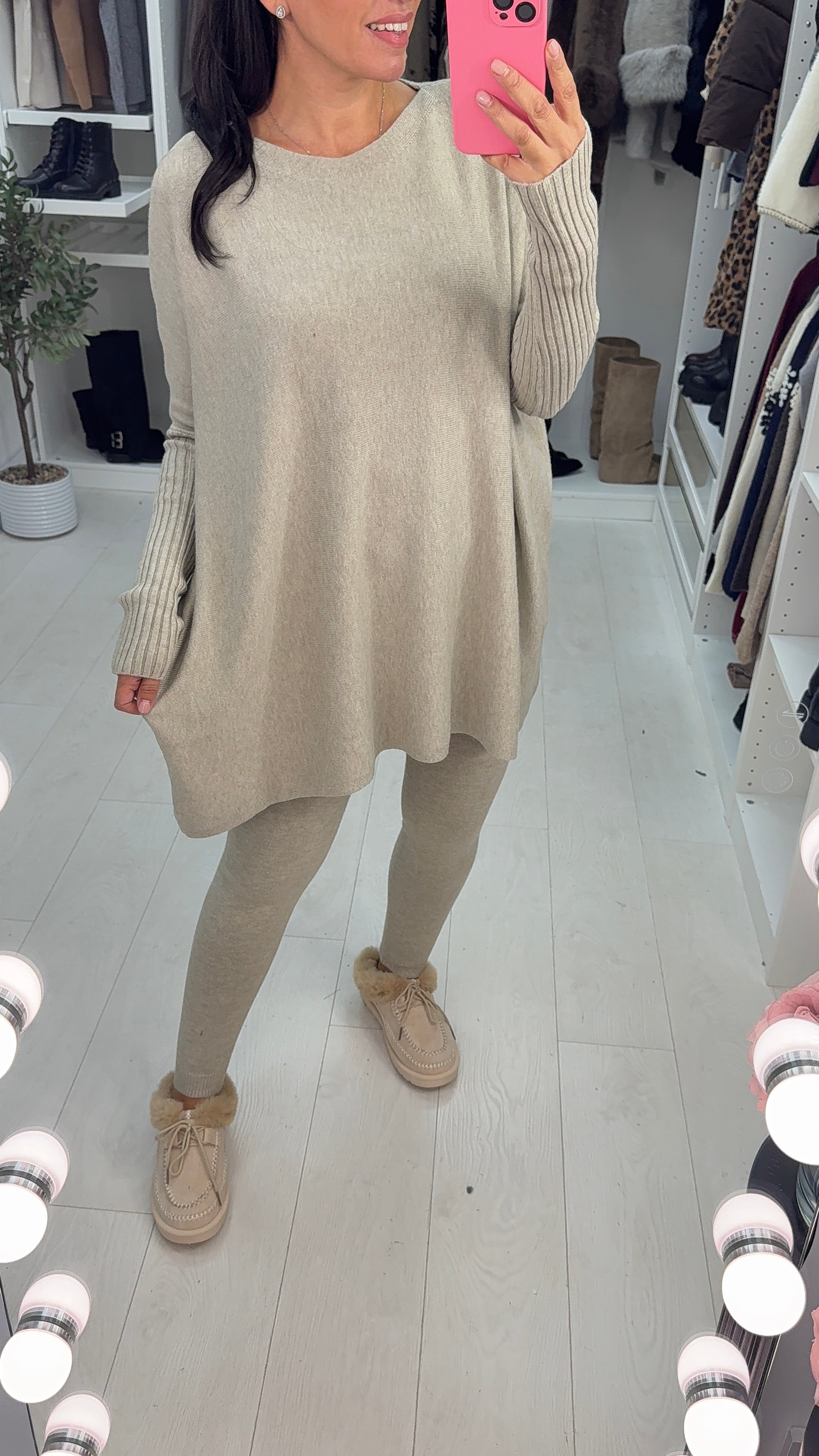 Hessa Plain Loose Fit Super Soft Knitted Loungewear Set