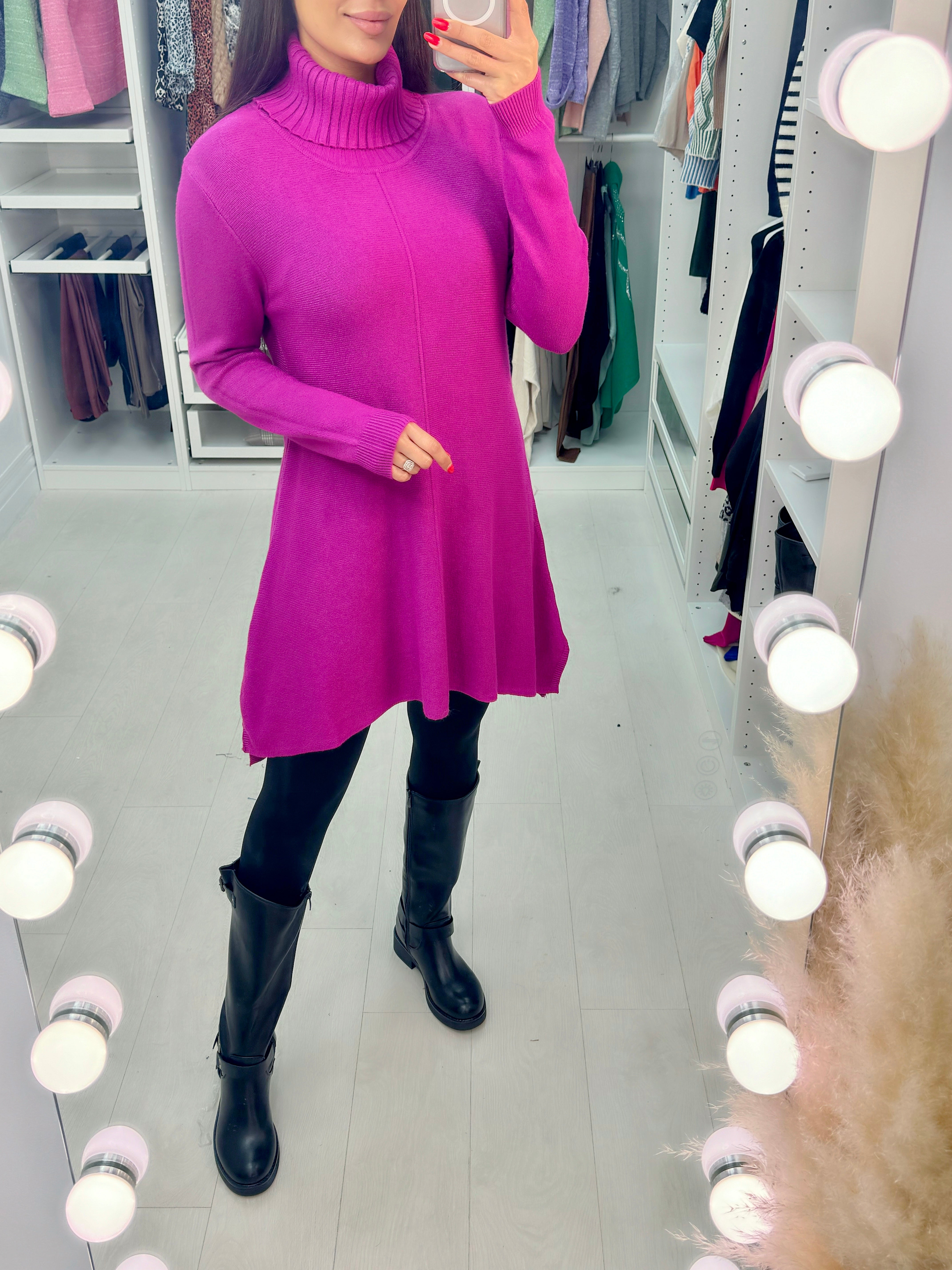 Shane Roll Neck Curved Hem Tunic