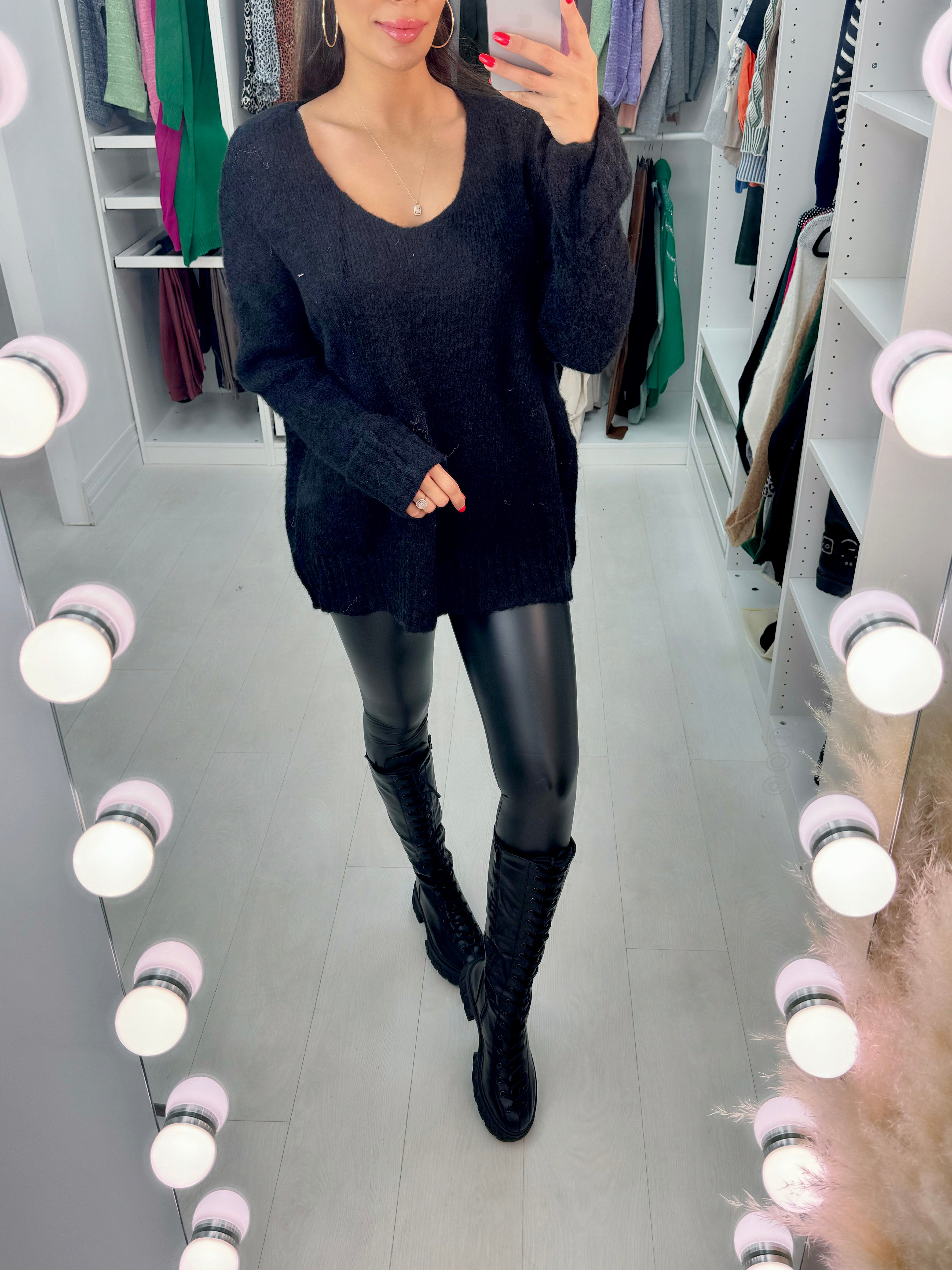 Justice Faux Fur Effect Rib Jumper