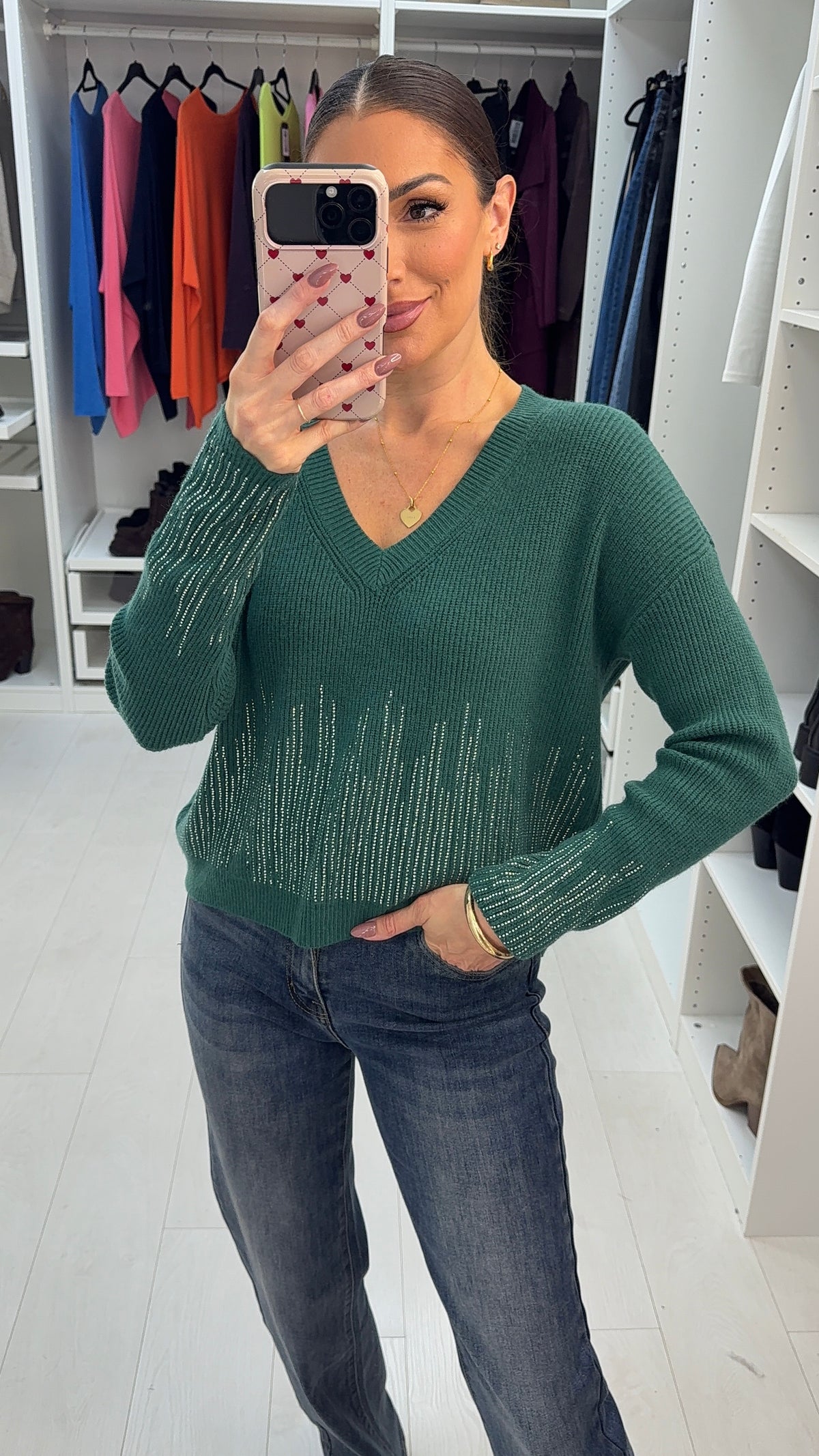 Blythe V Neck Embellished Jumper