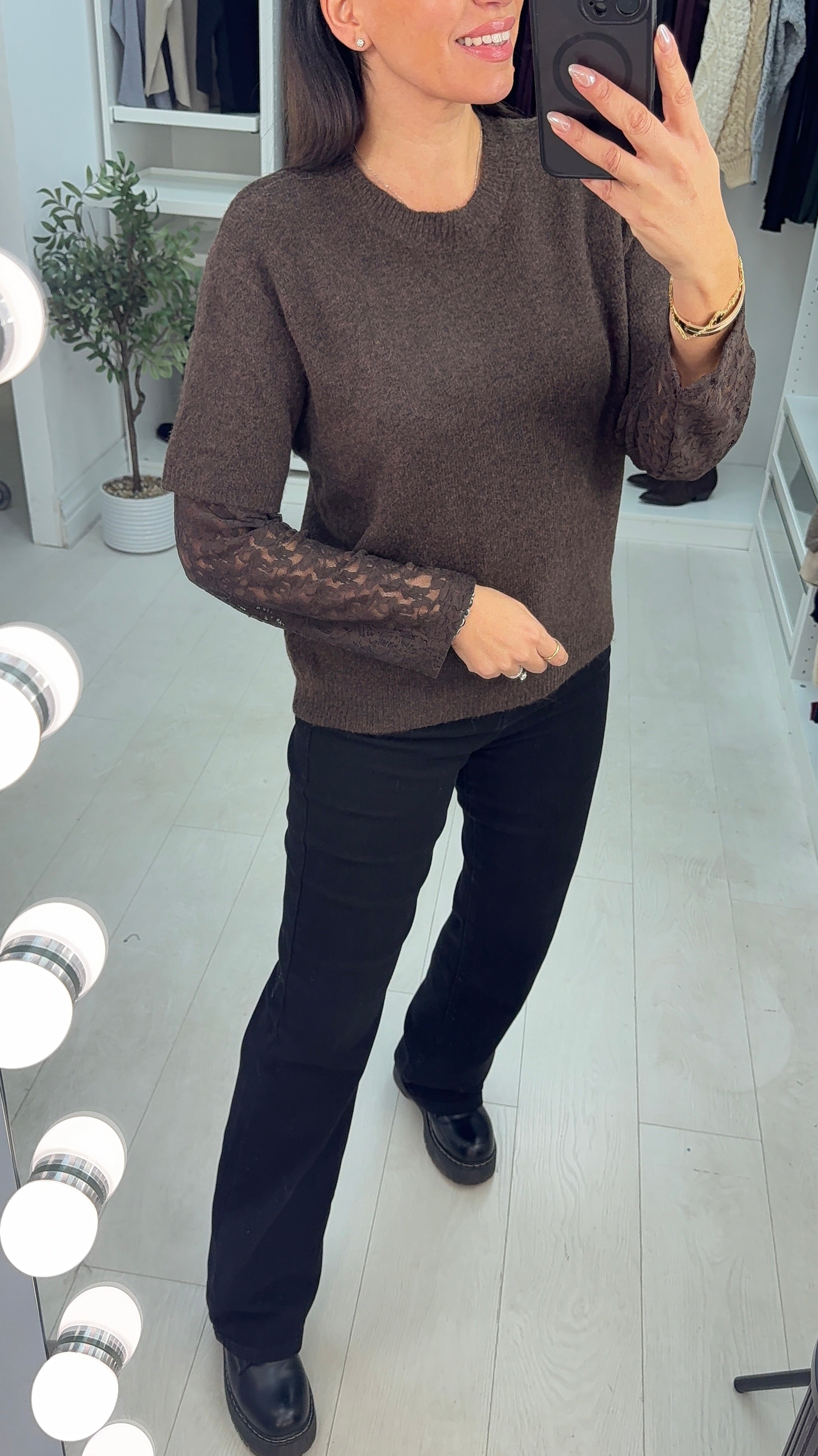 Nessi Super Soft Floral Lace Sleeve Jumper