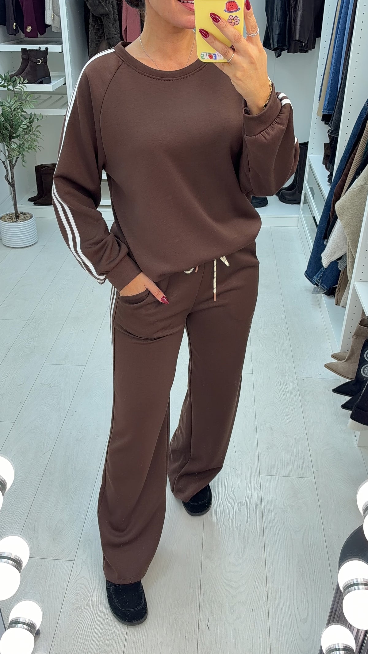 Vineta Long Sleeve Side Stripe Detailed Loungewear Set