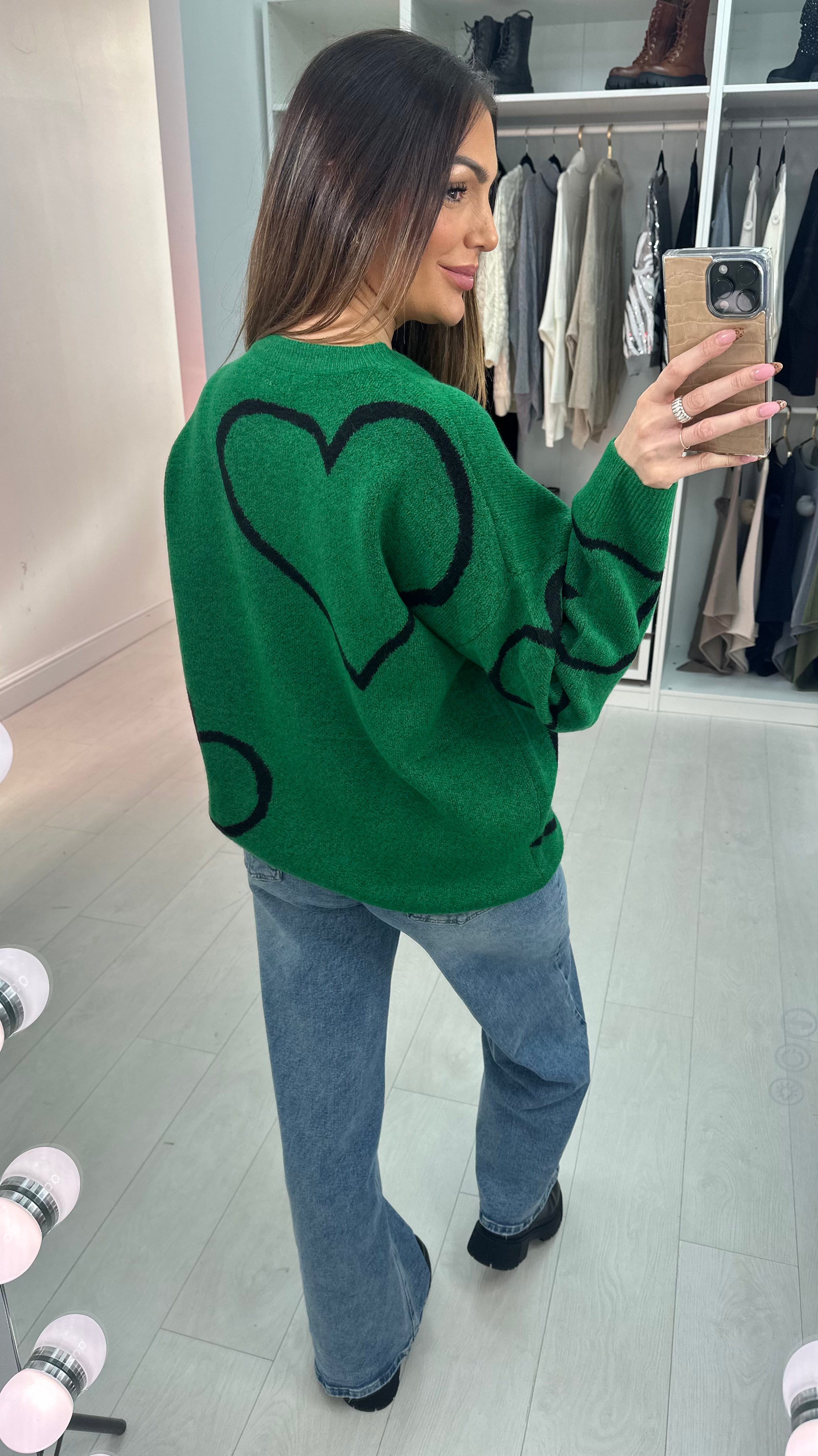 Amelio Heart & 'Amour' Embellished Jumper