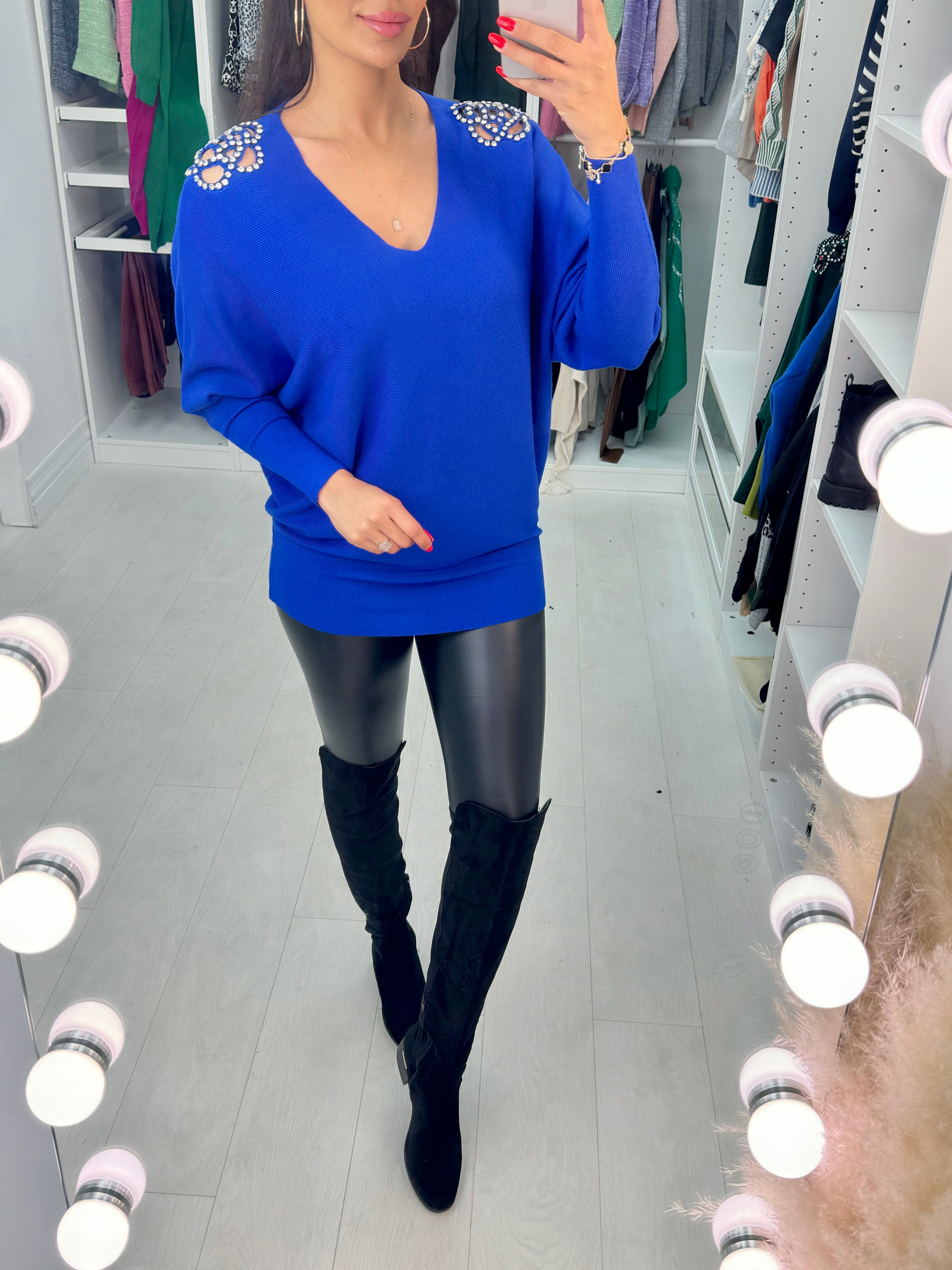 Harper Diamante Cut Out Detail Jumper