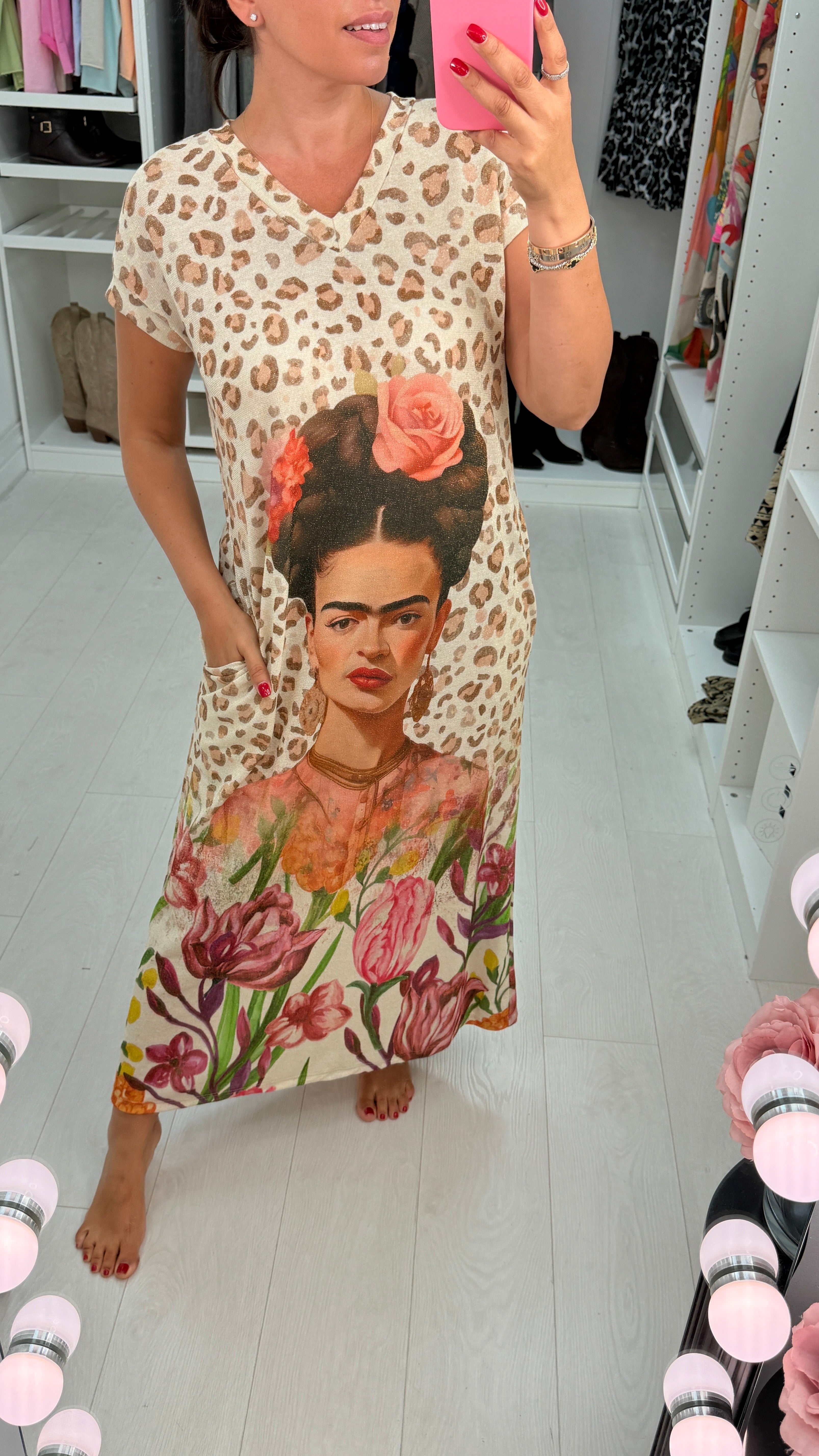 Sammie Leopard & Floral Print Loose Fit Maxi Dress