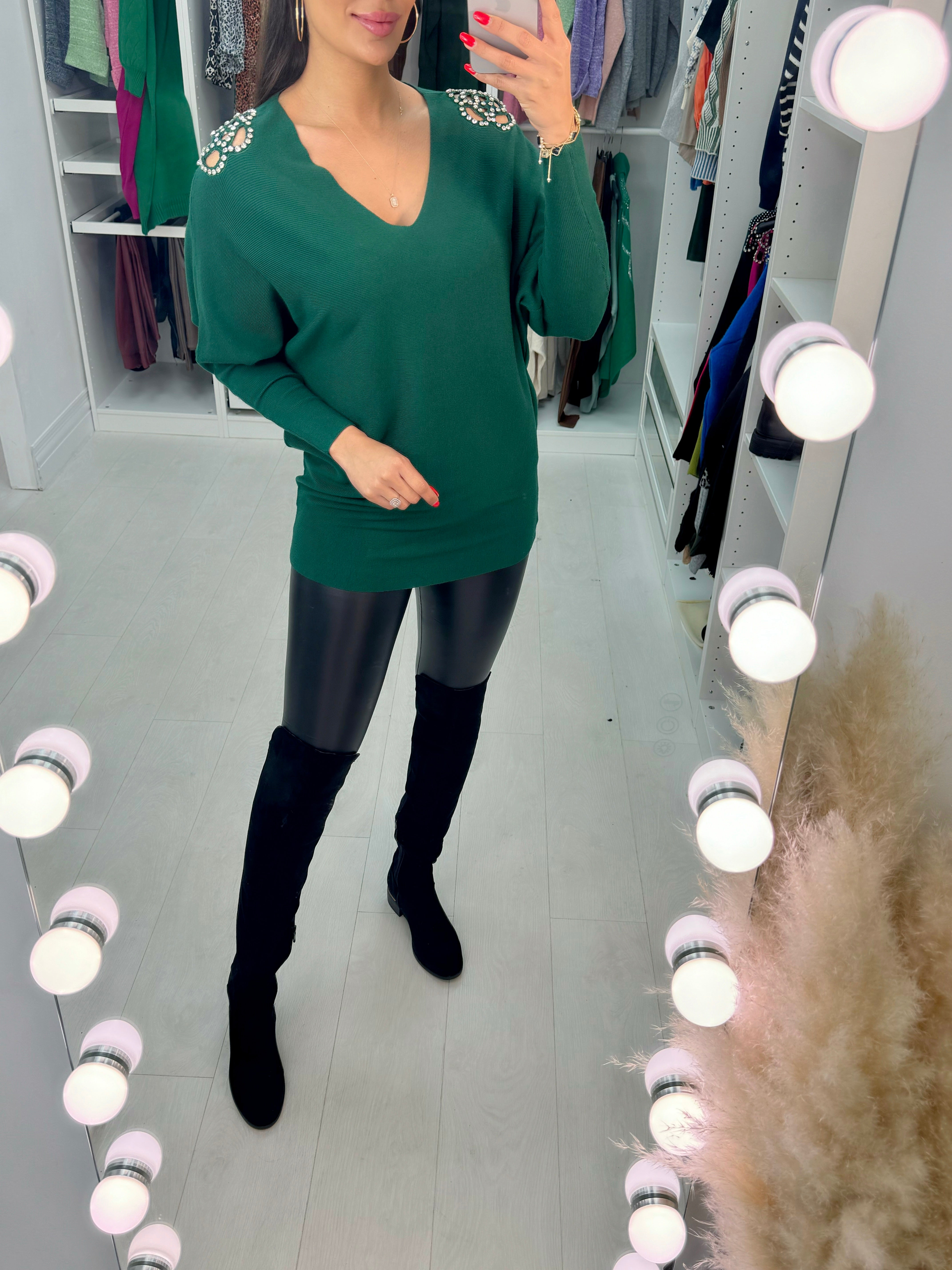 Harper Diamante Cut Out Detail Jumper