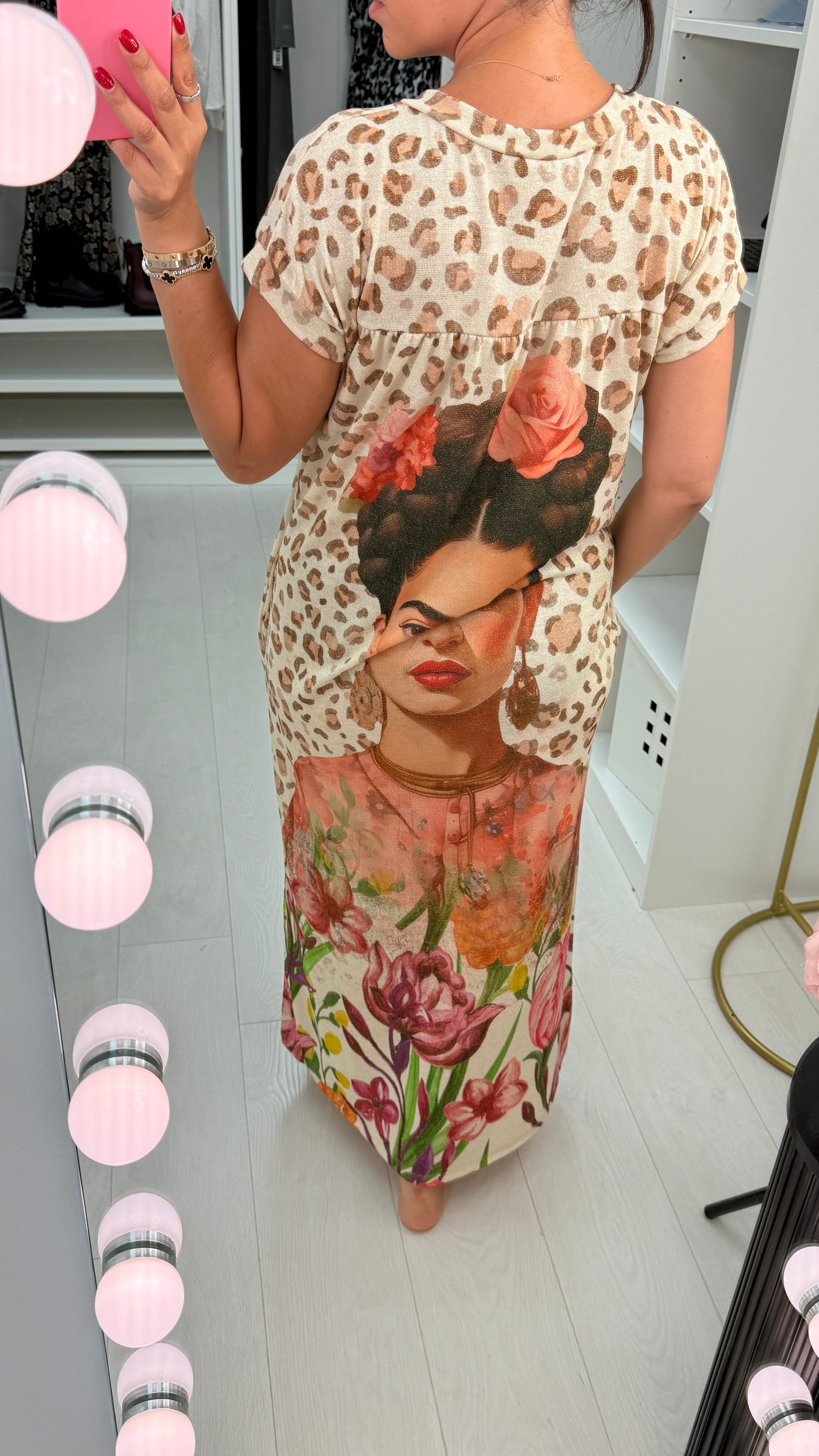 Sammie Leopard & Floral Print Loose Fit Maxi Dress