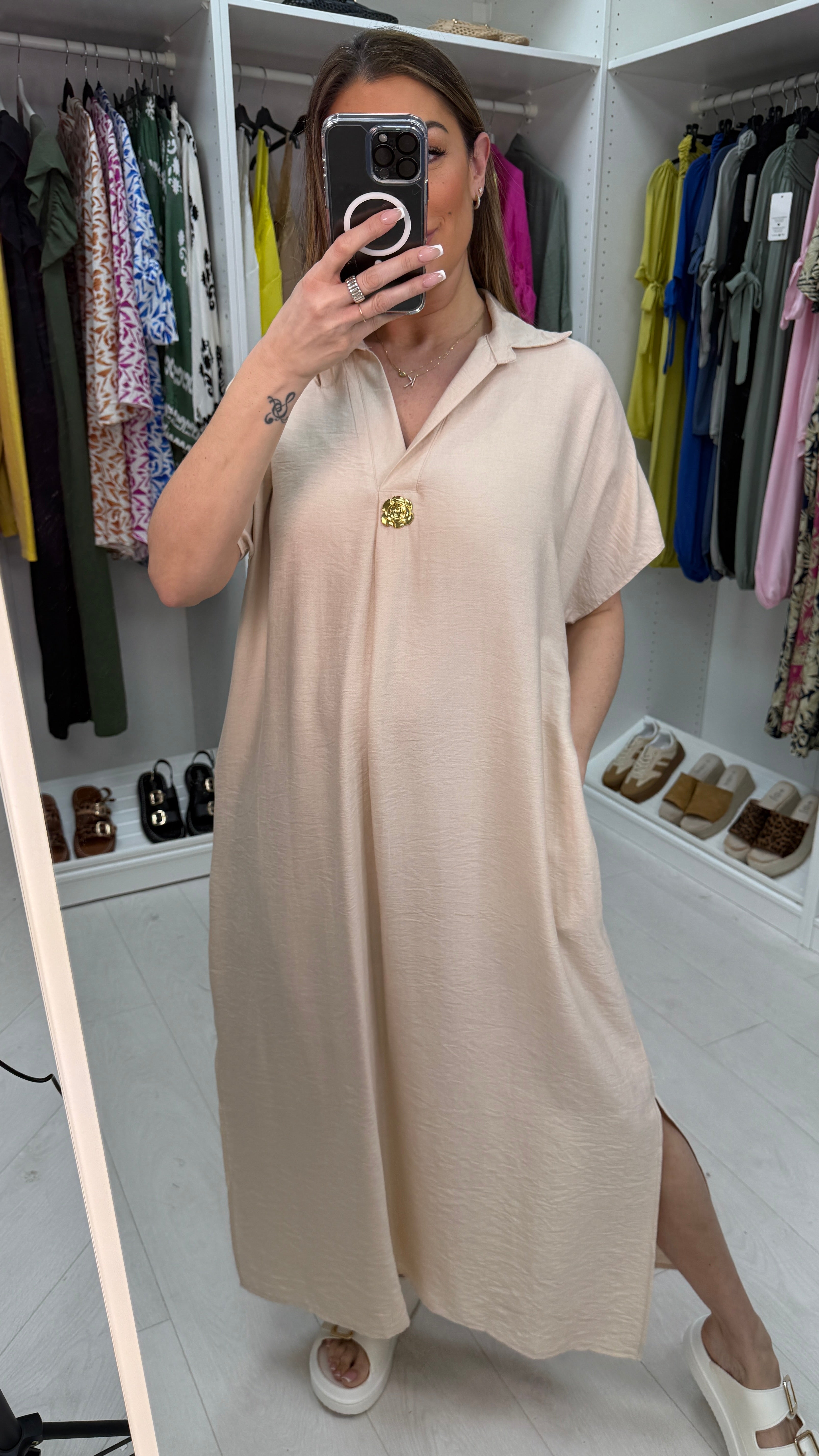 Olita Plain Crepe Maxi Dress