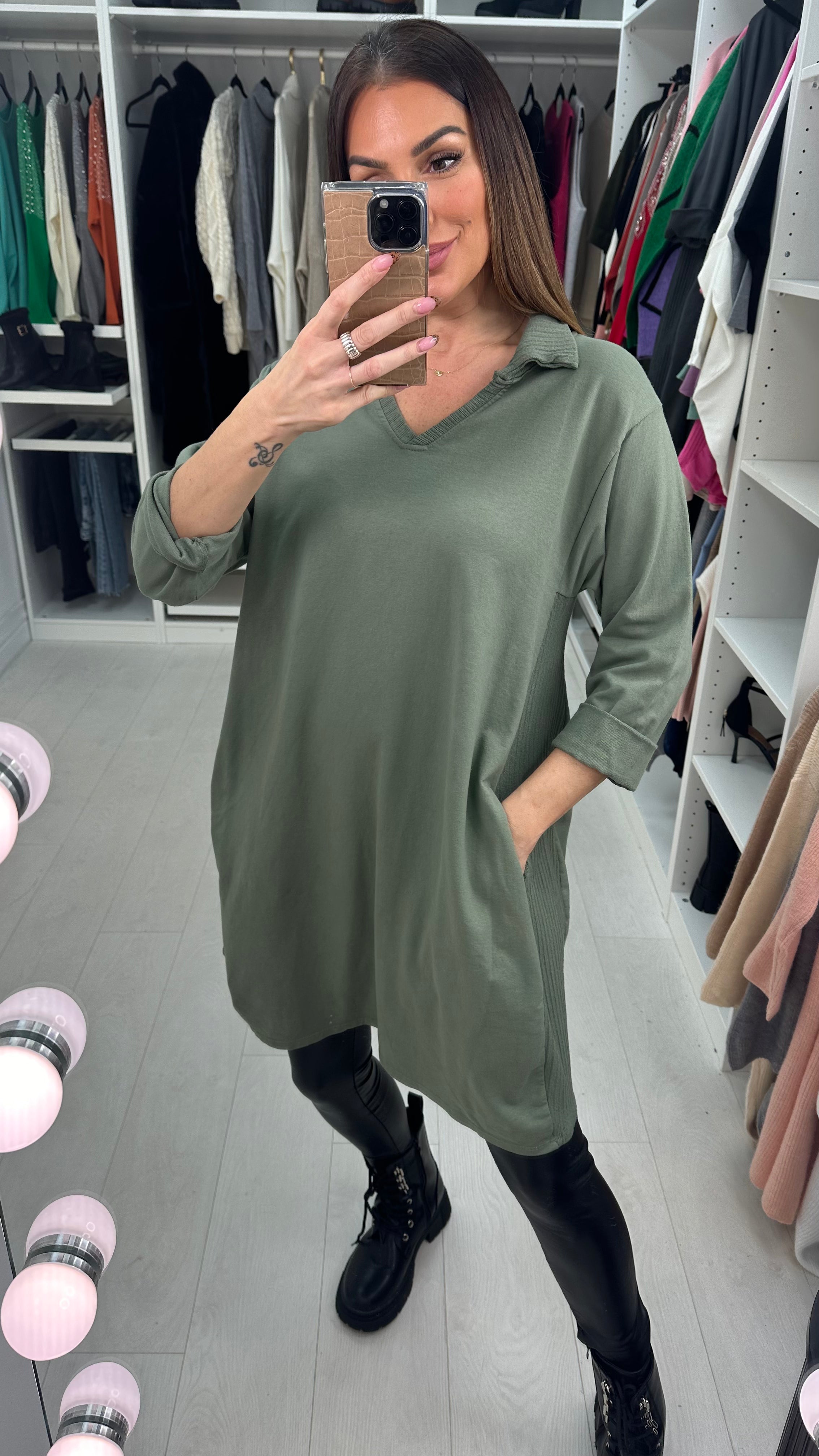 Flora Ribbed Detail Longline Sweatshirt