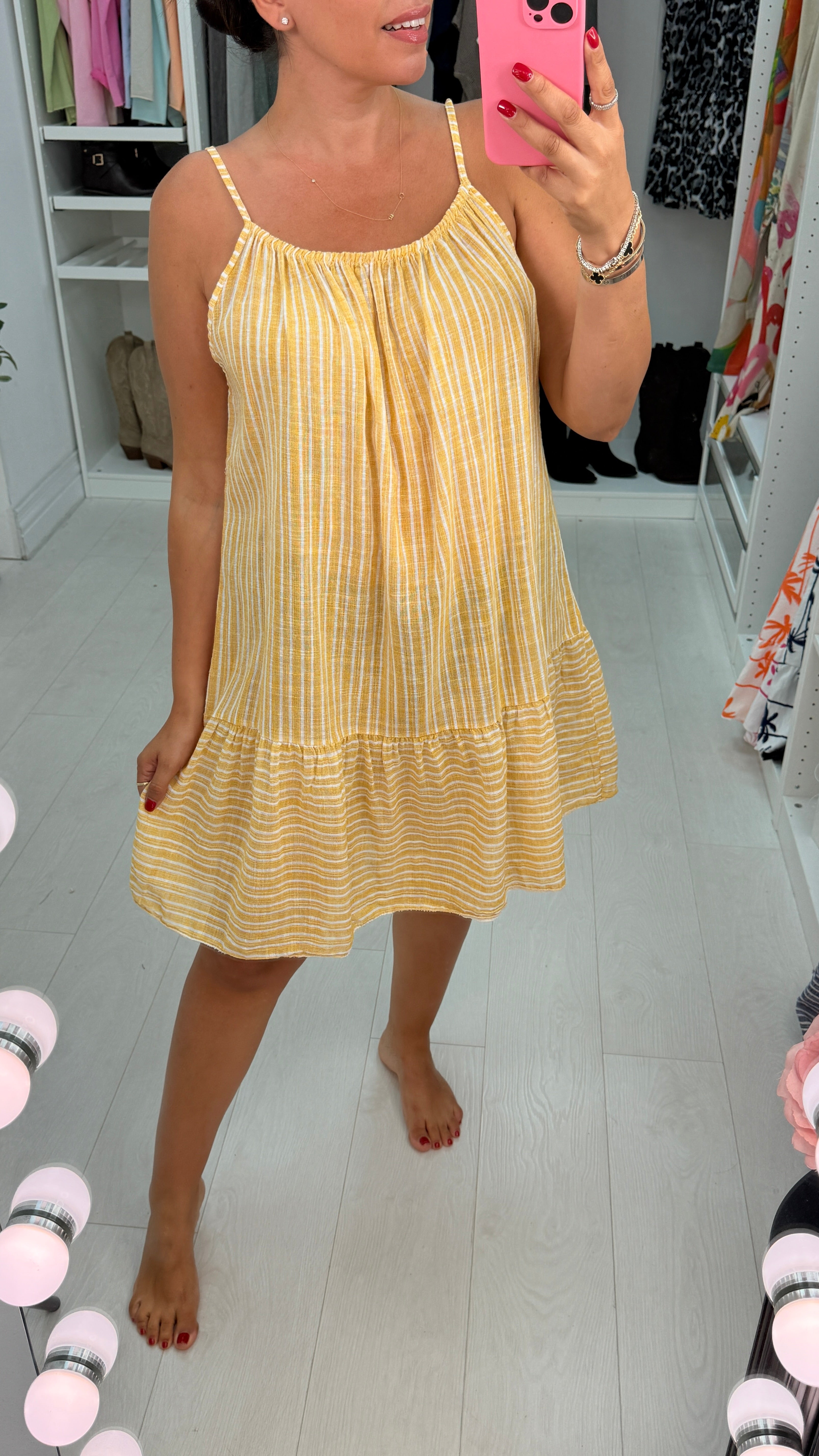 Kelce Striped Loose Fit Midi Dress