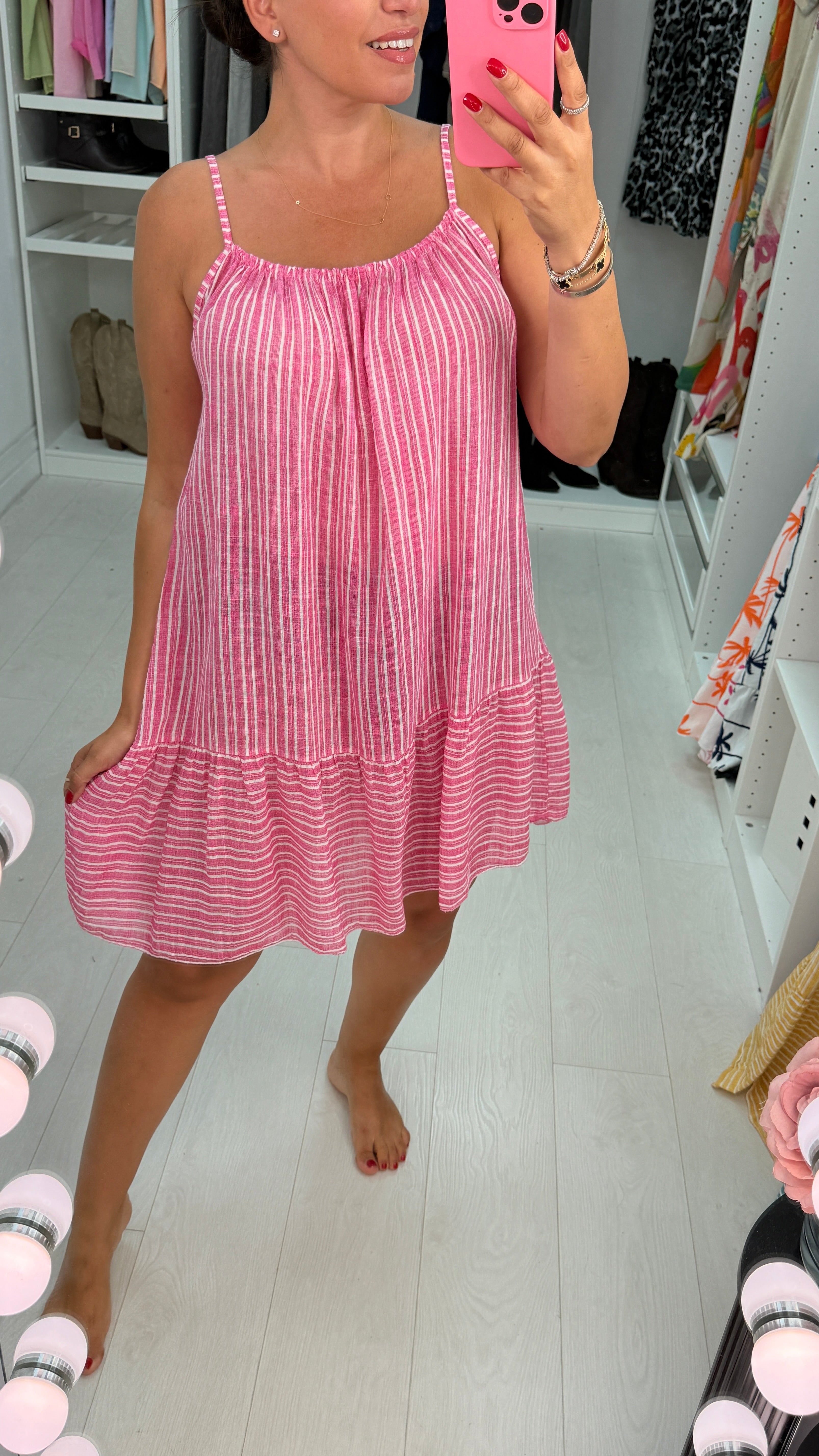 Kelce Striped Loose Fit Midi Dress