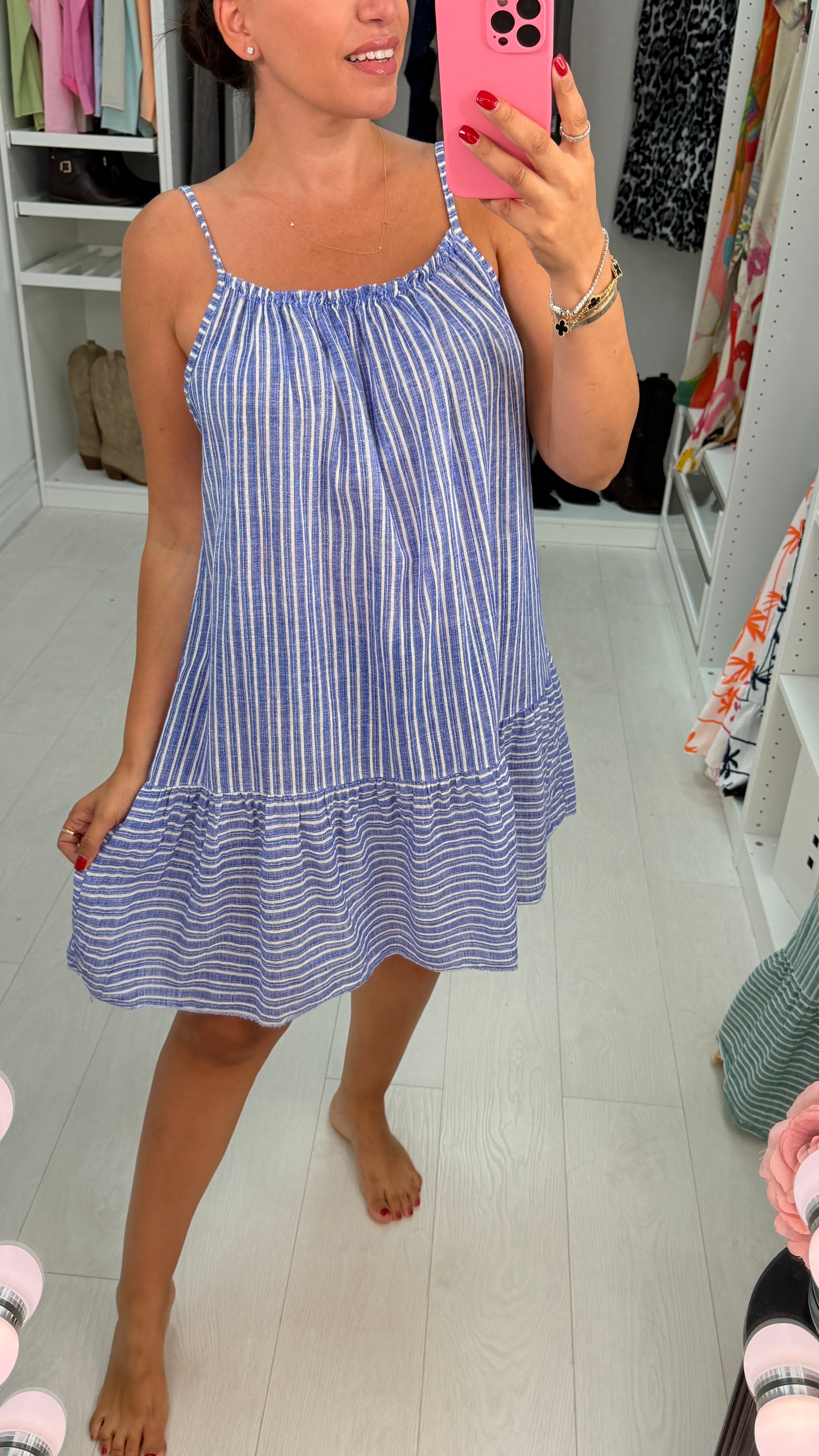 Kelce Striped Loose Fit Midi Dress