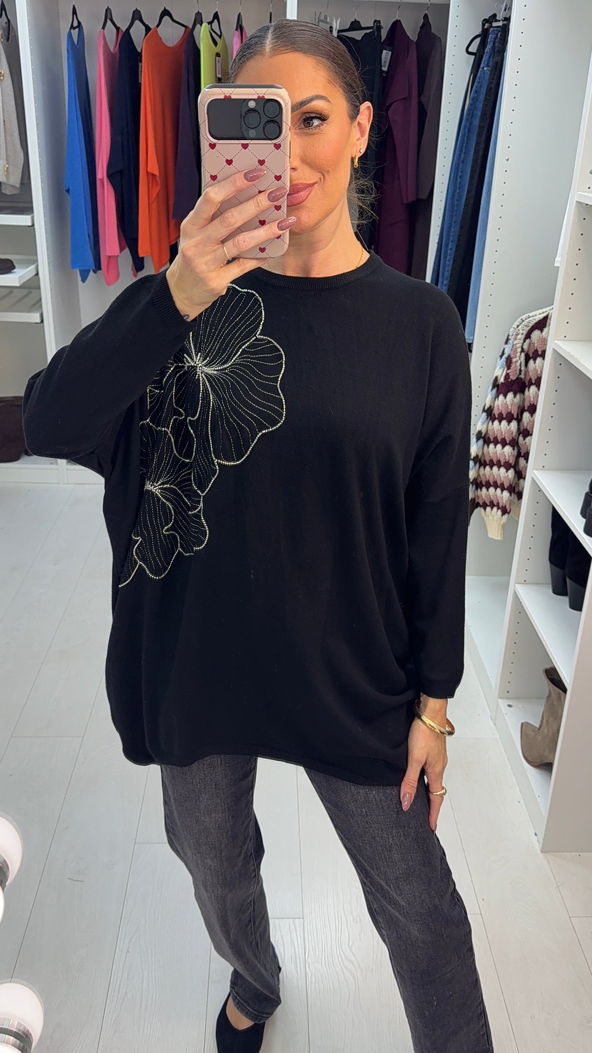 Trista Embellished Floral Detailed Jumper