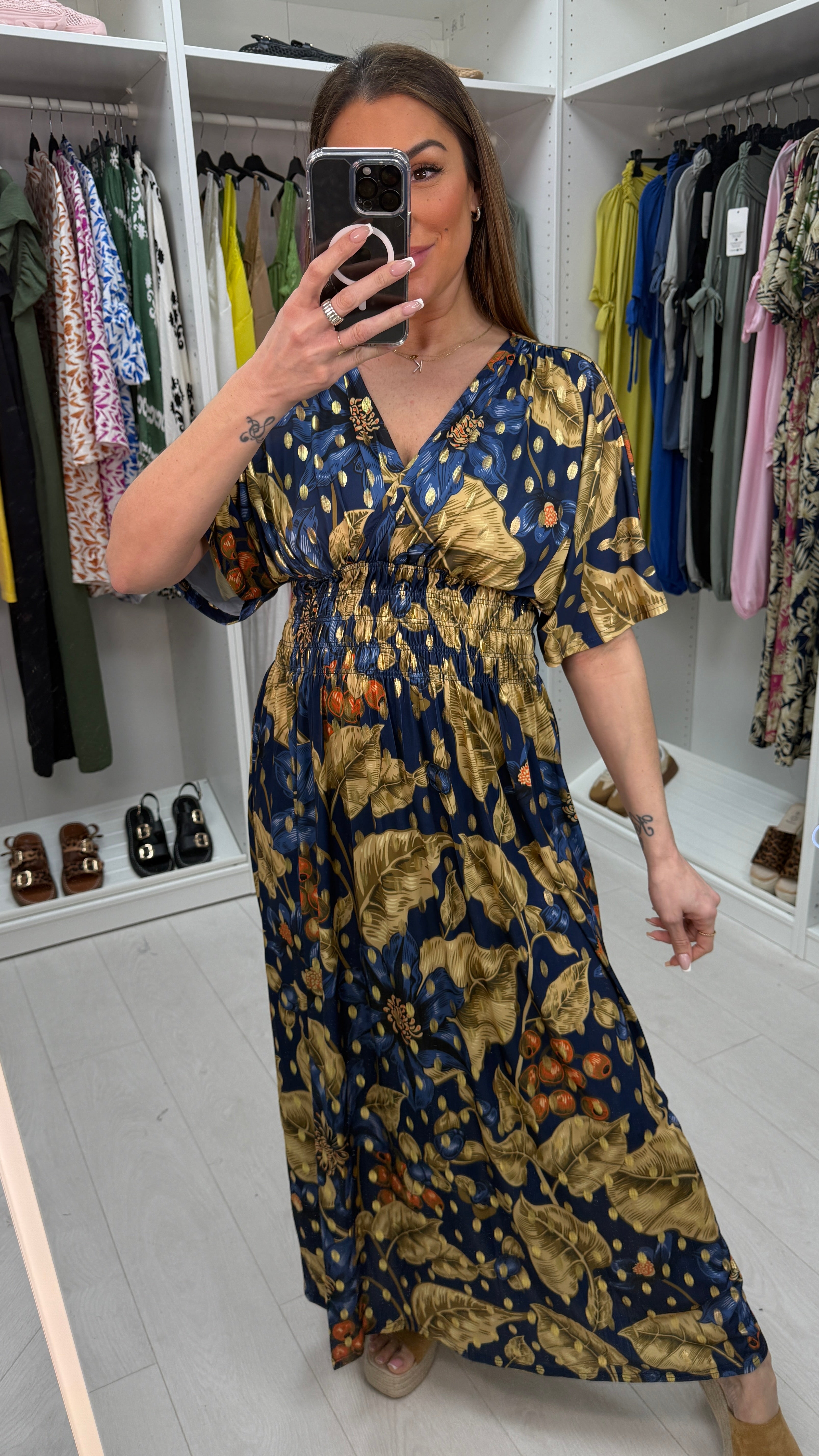 Jordana Floral Print Magic Maxi Dress