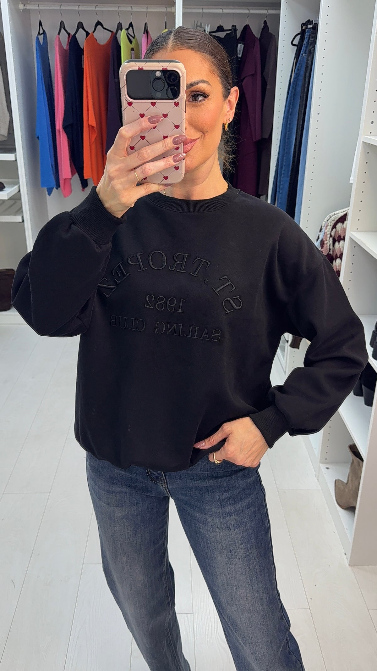 Orianna 'St Tropez' Embroidered Slogan Sweatshirt