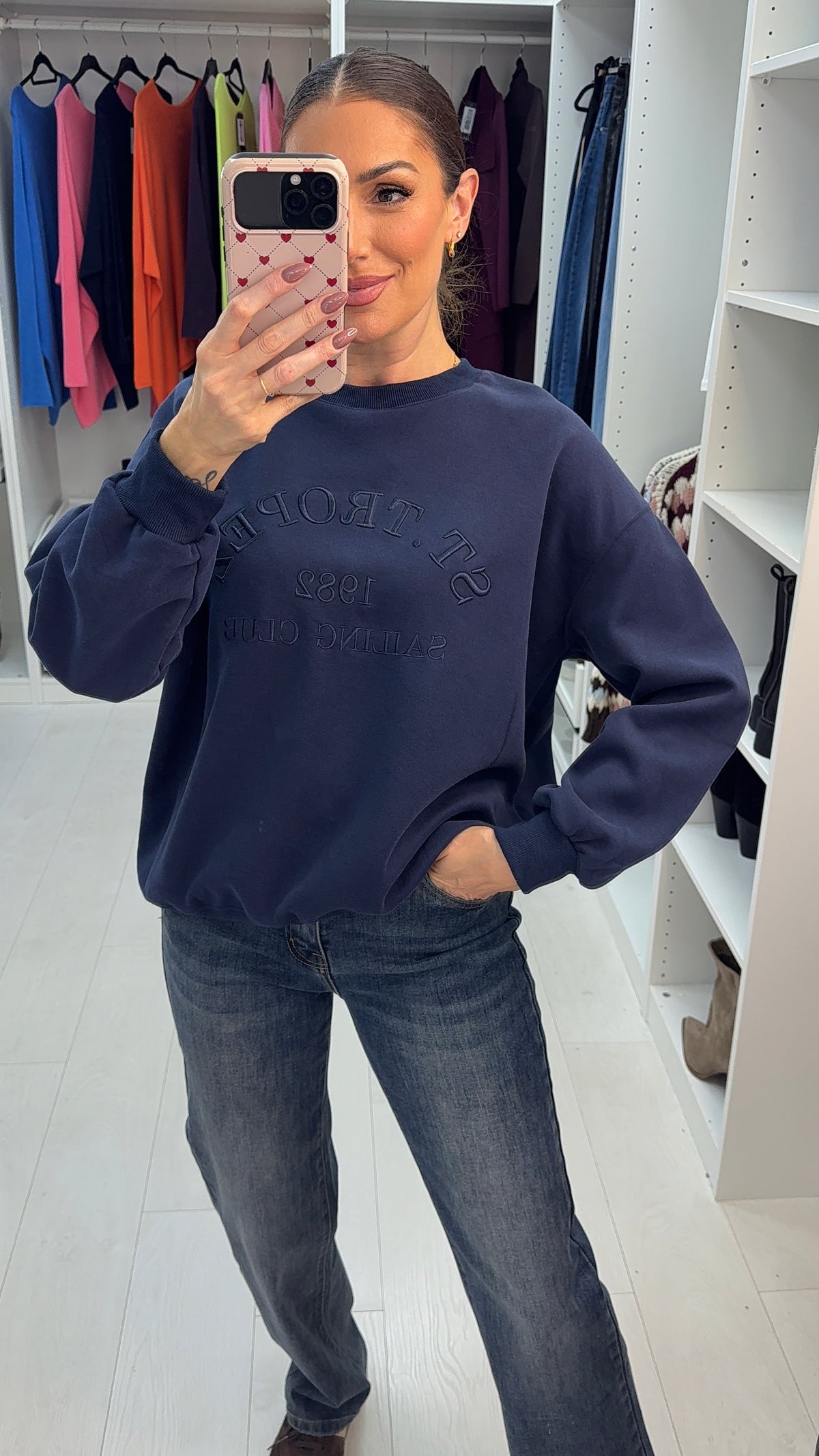 Orianna 'St Tropez' Embroidered Slogan Sweatshirt