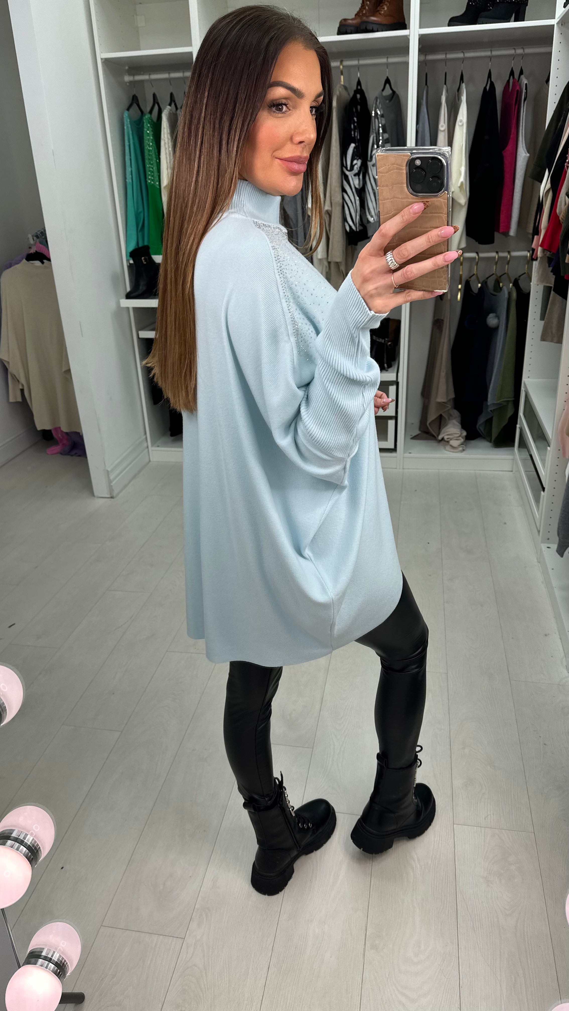 Abriel Scattered Gem High Neck Jumper