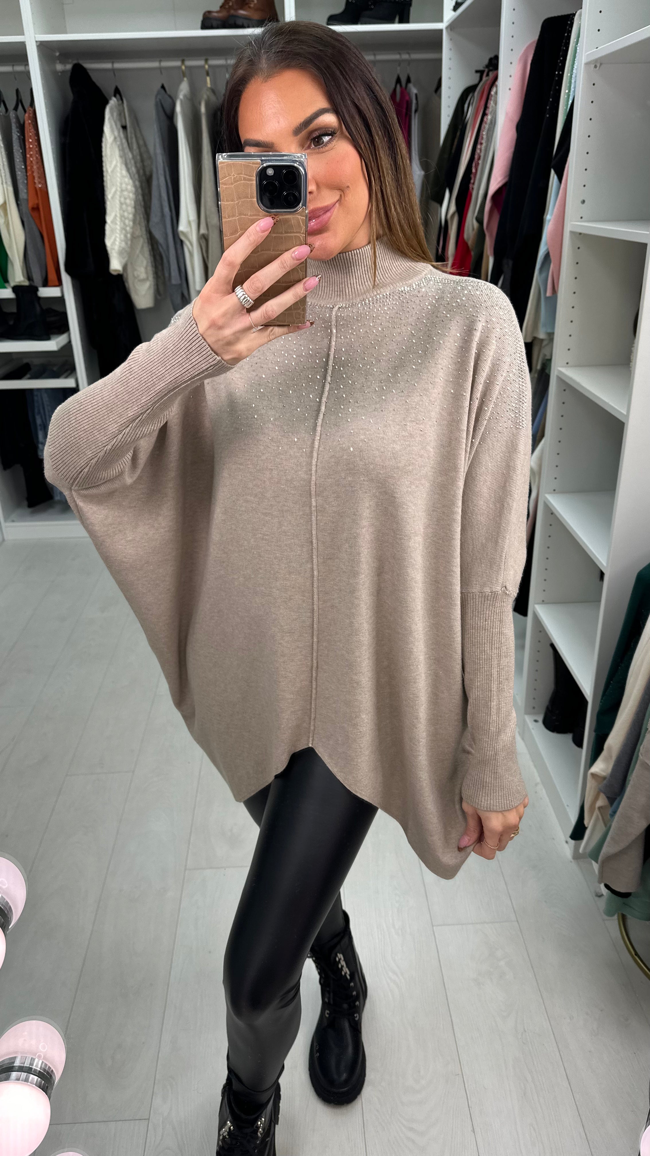Abriel Scattered Gem High Neck Jumper