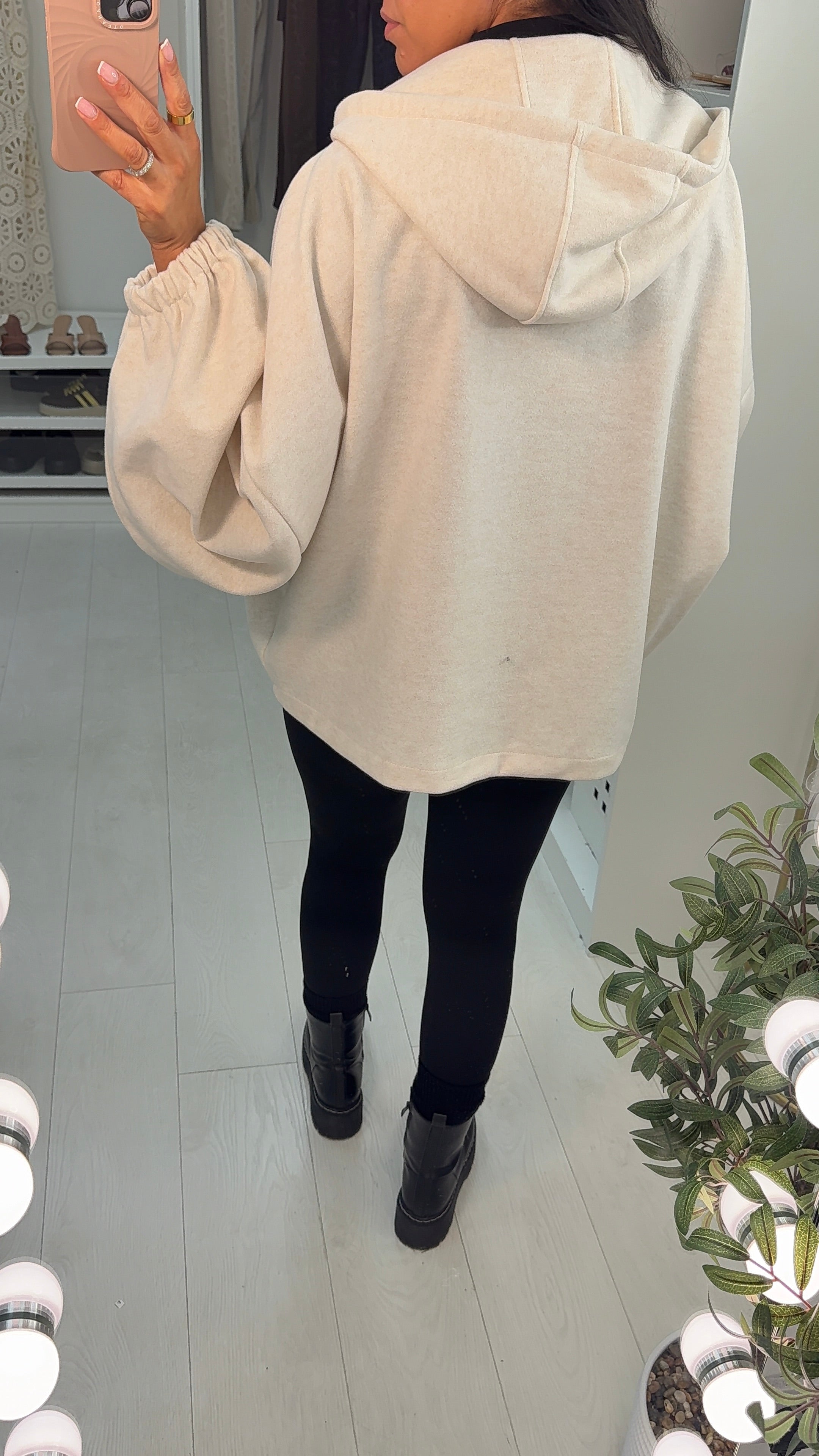 Jackie Beige Super Soft Oversized Hoodie