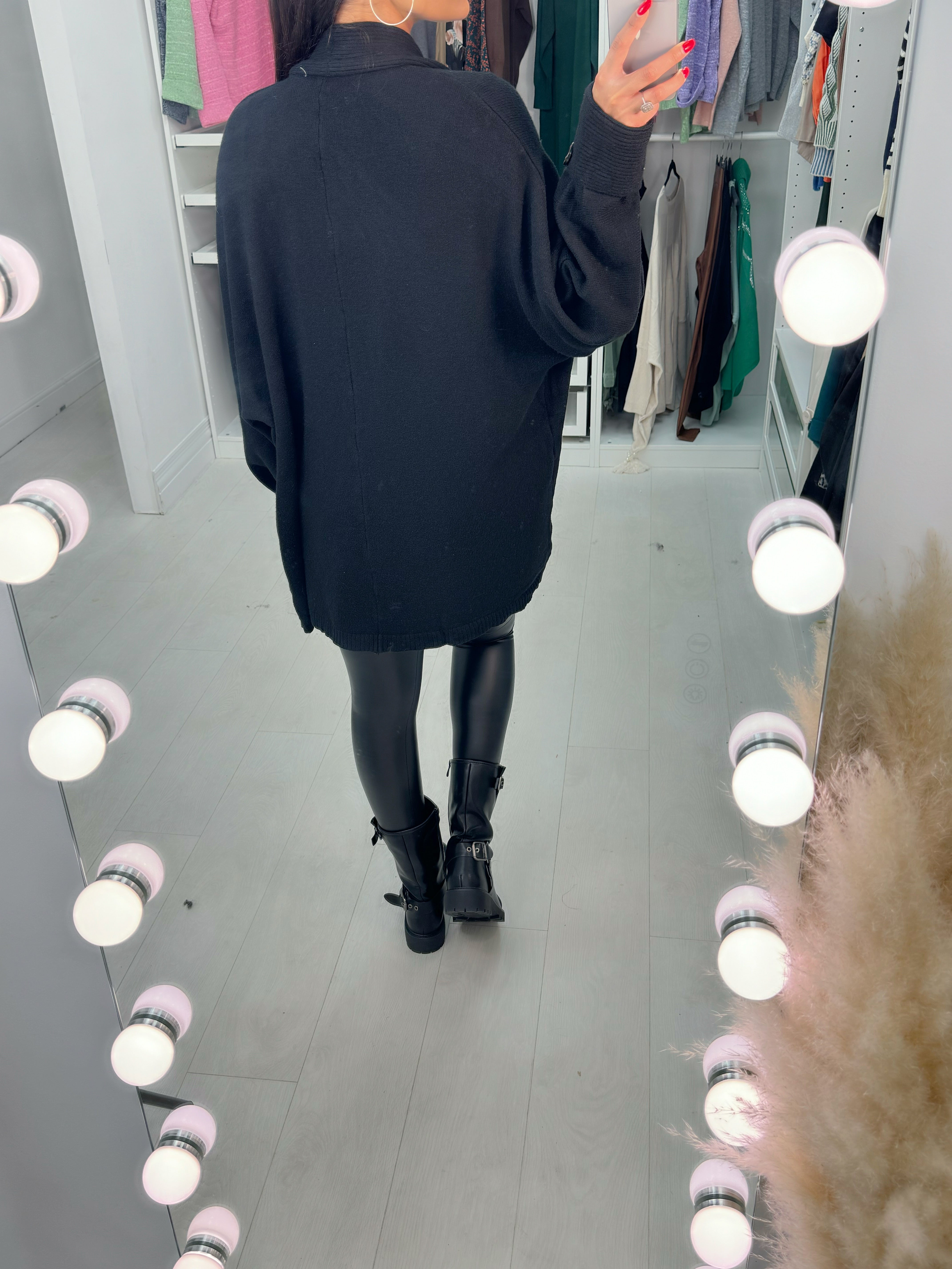 Iesha Rib Knit Button Detail Cardigan