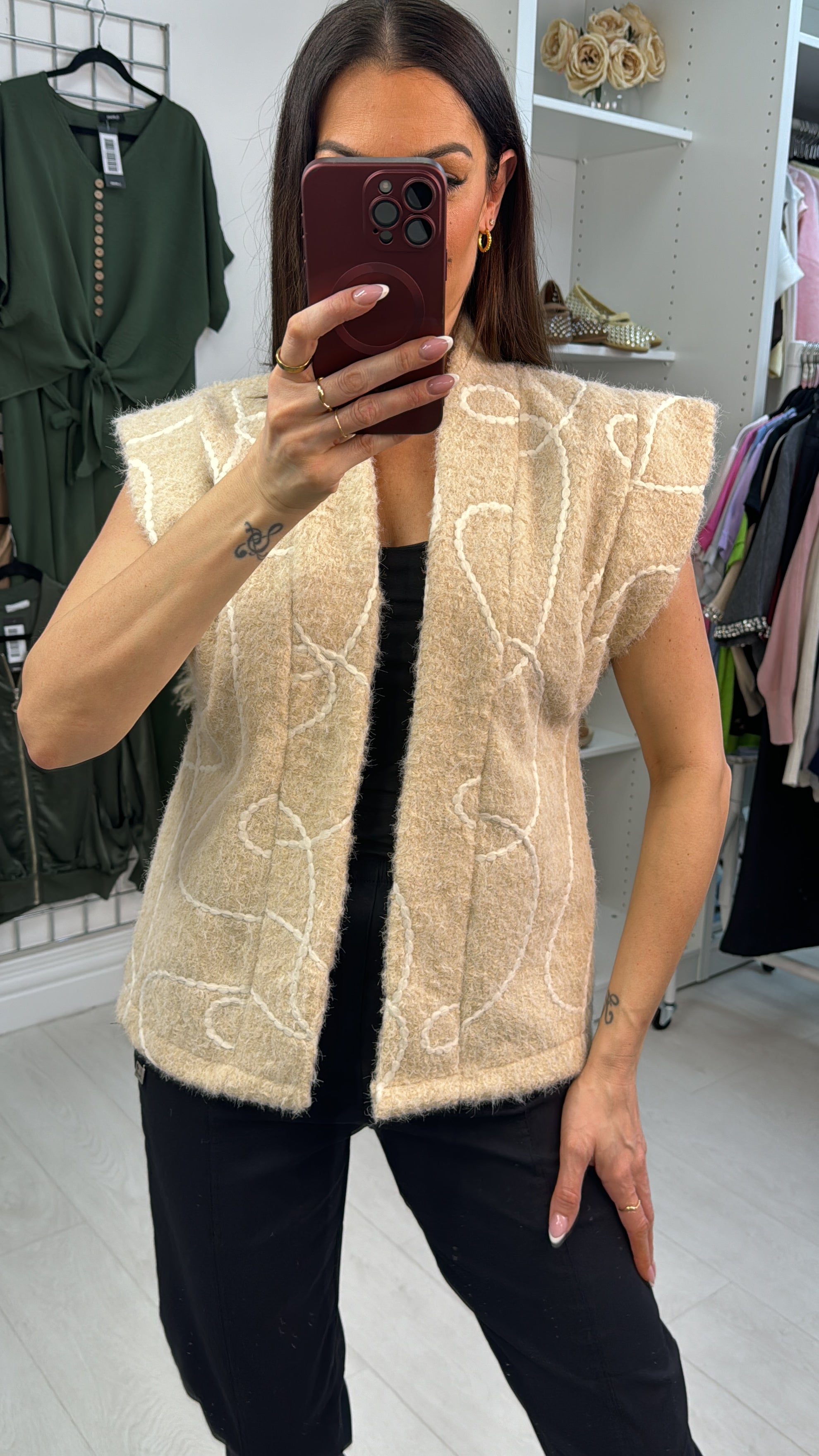 Emilio Swirl Pattern Open Front Gilet