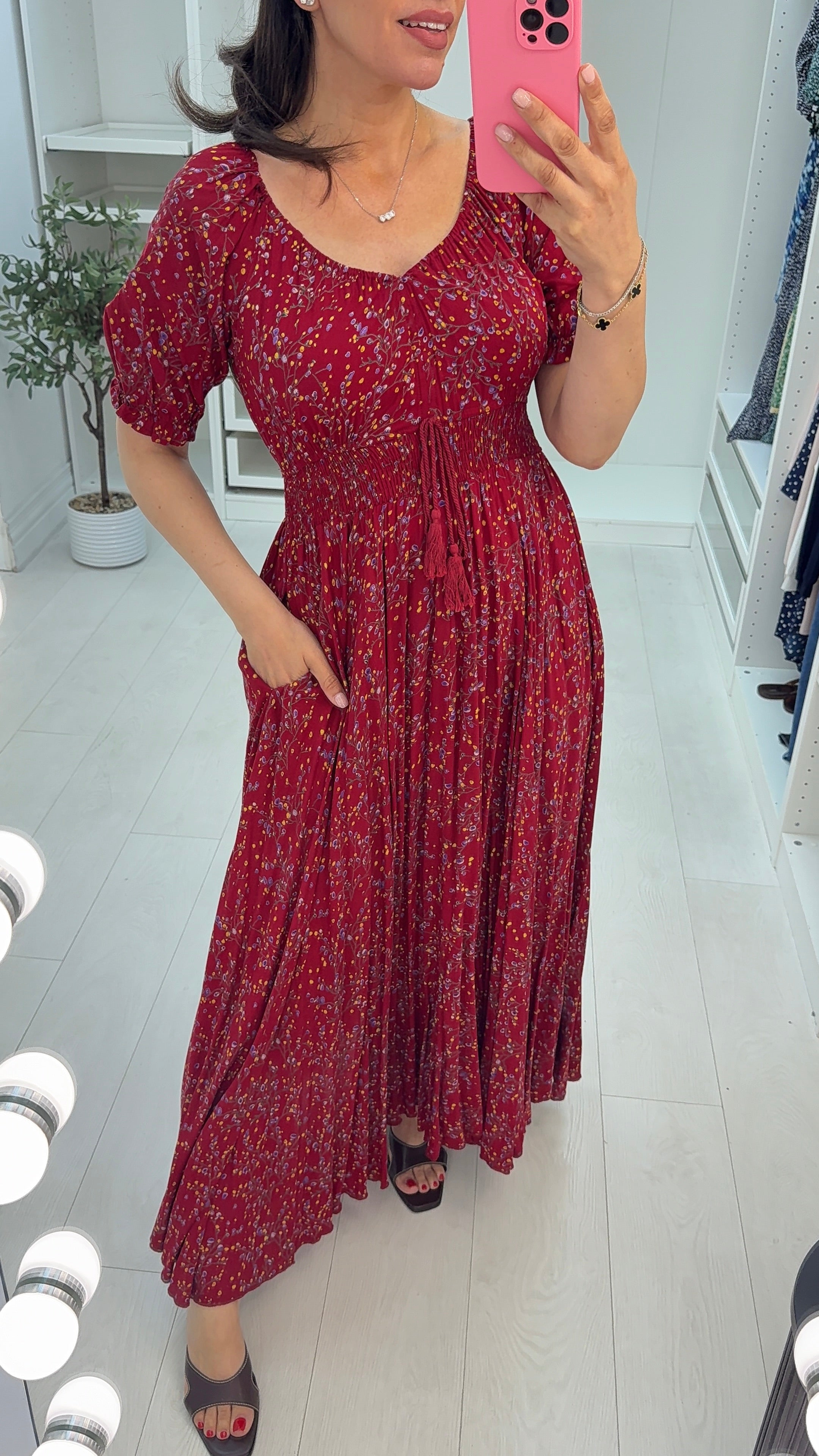 Judy Ditsy Print Elasticated Waist Maxi Dress