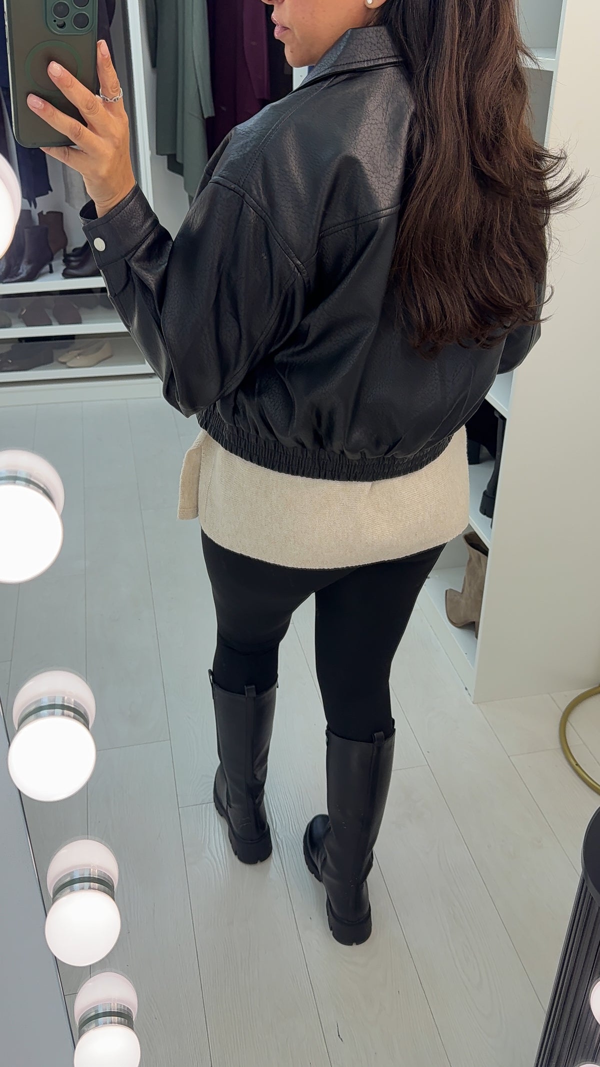 Janeva Faux Leather Zip Front Jacket