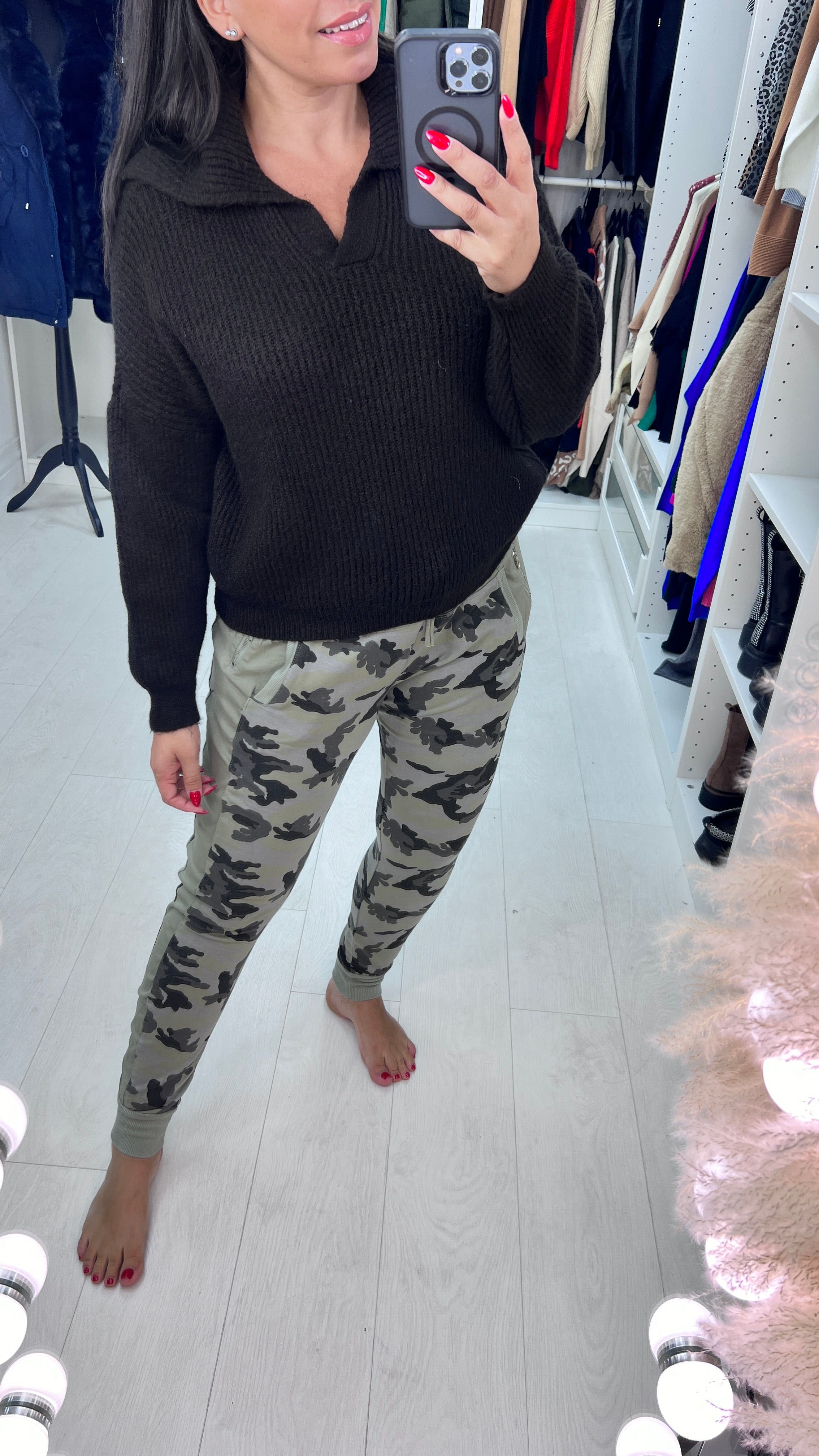 Ida Camo Zip Detail Jogger