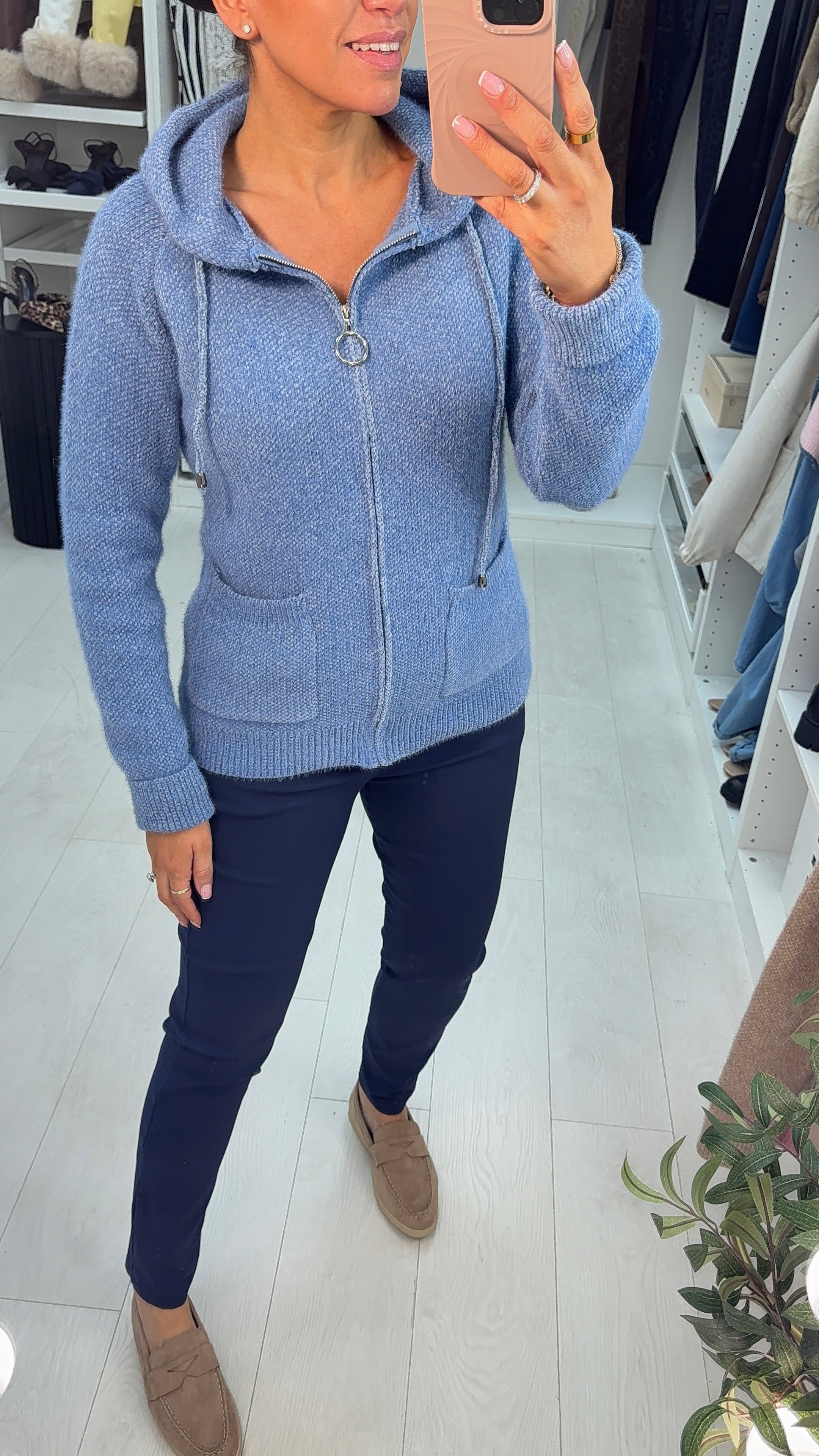 Imara Chenile Zip Front Cardigan