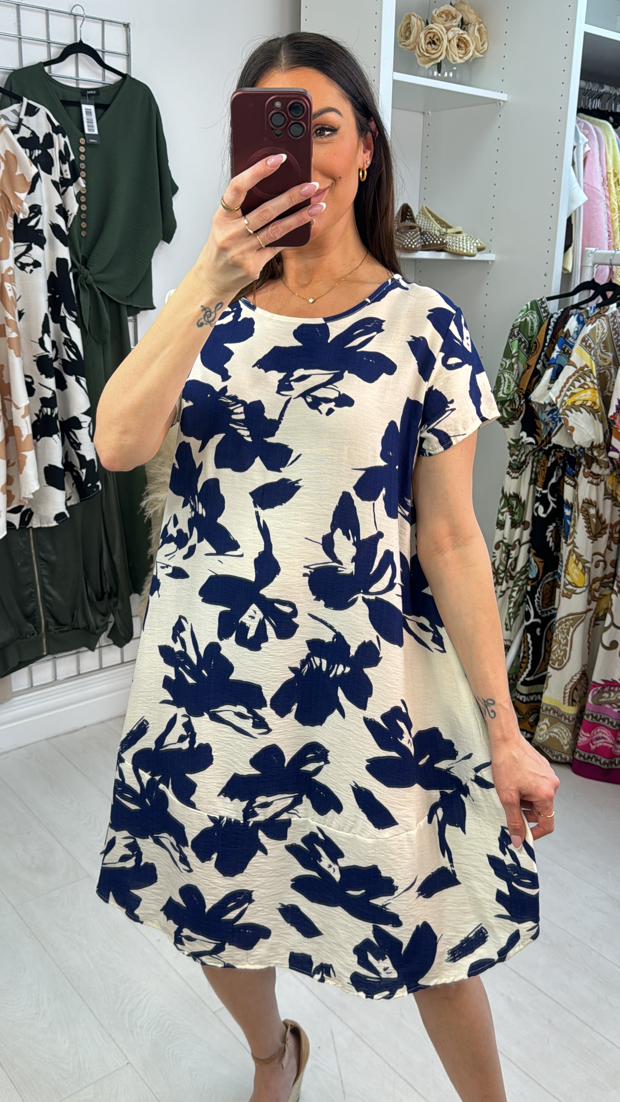 Kimmie Abstract Print Loose Fit Dress