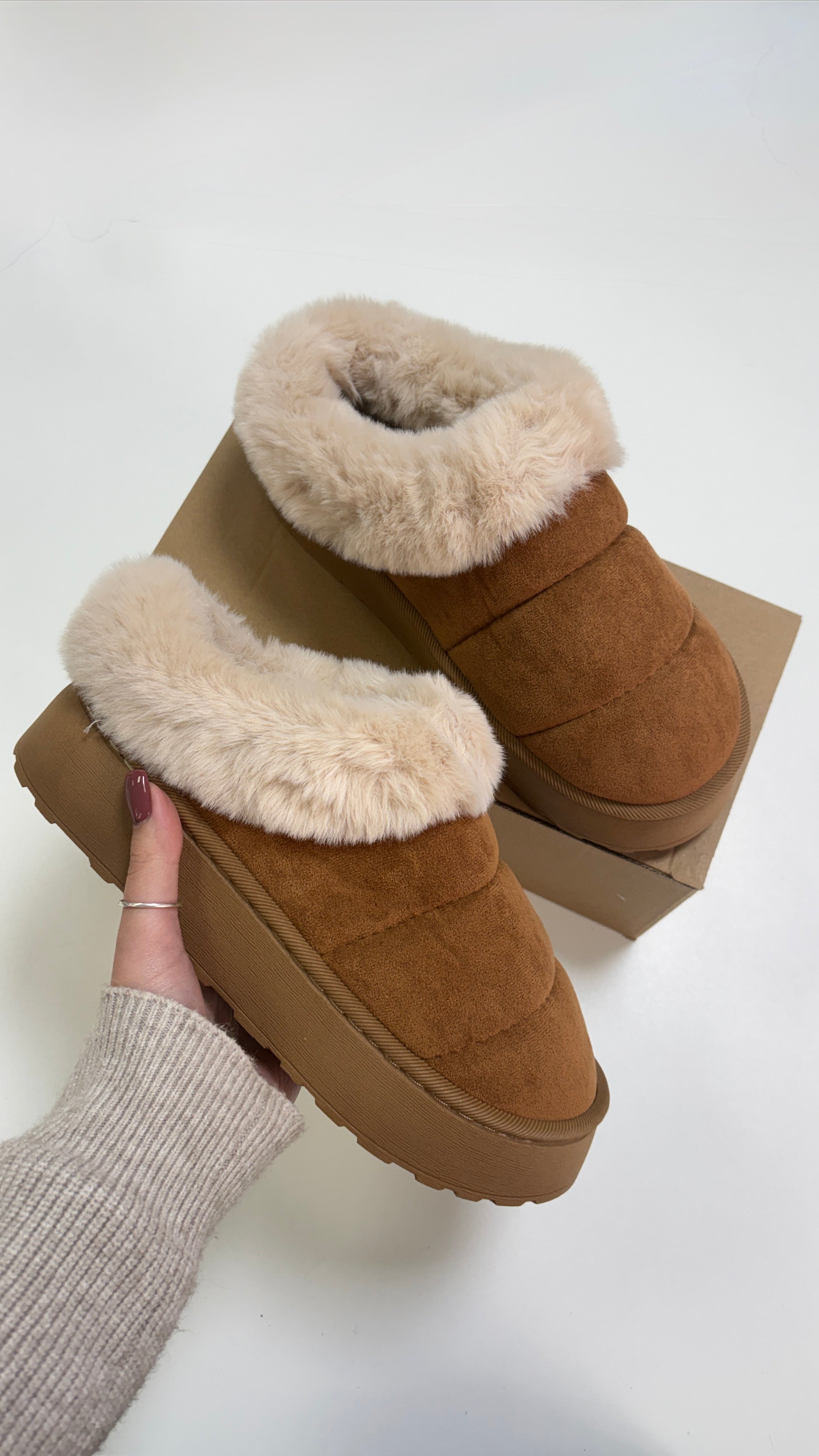 Eris Faux Fur Suede Platform Clogs
