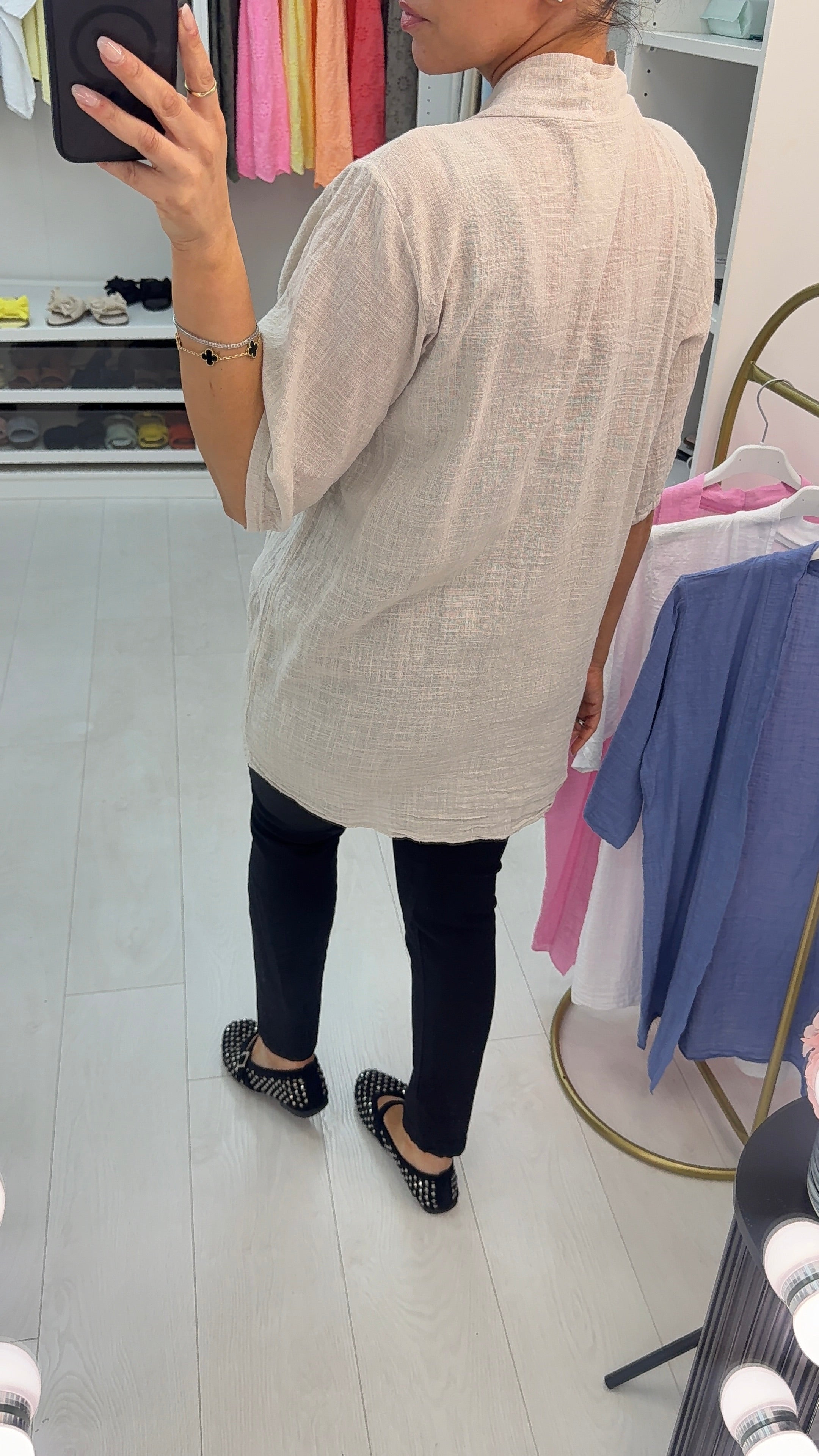 Edena Plain Lightweight Open Front Kimono