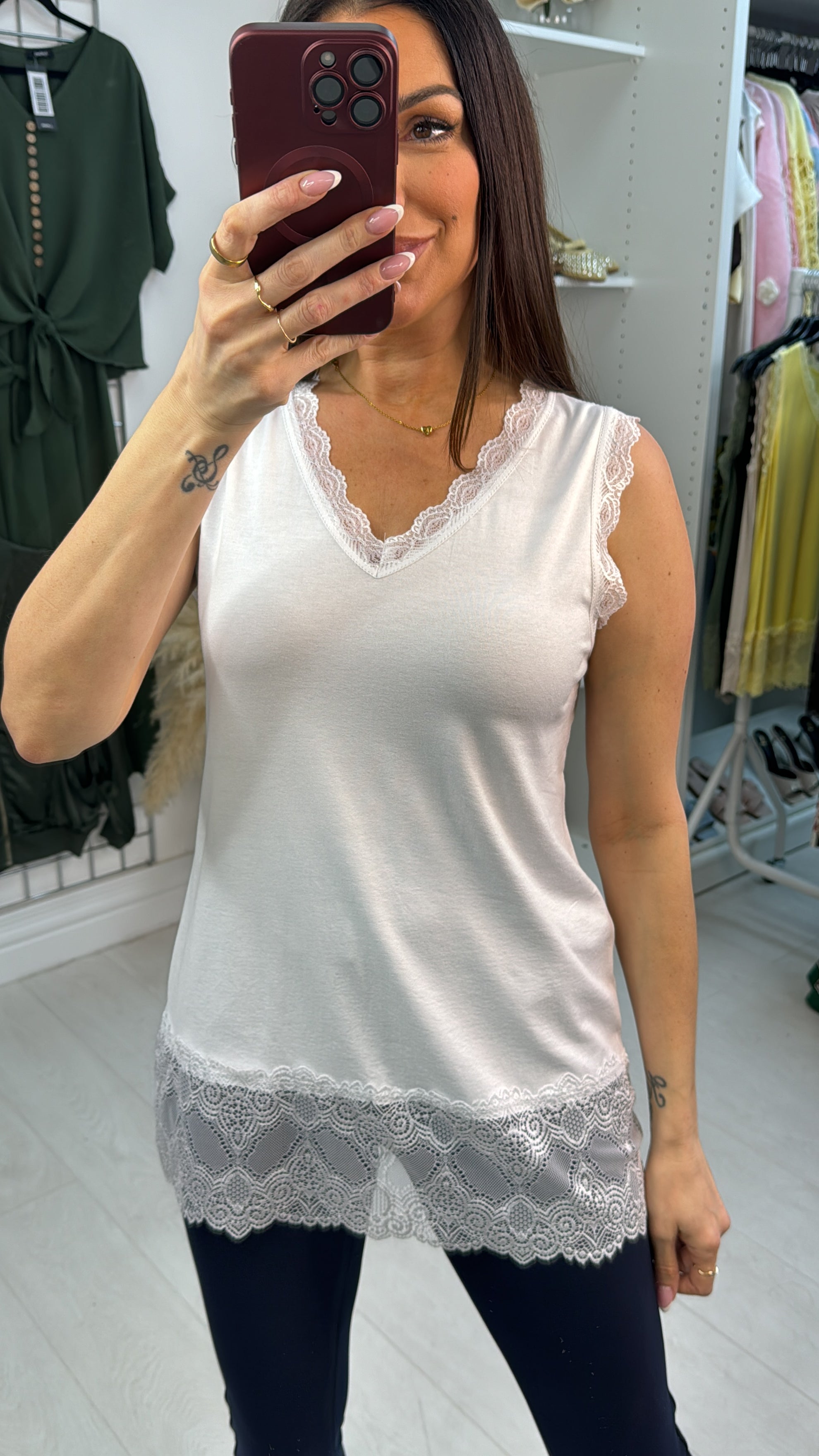 Kirstan Place Lace Hem Vest Top