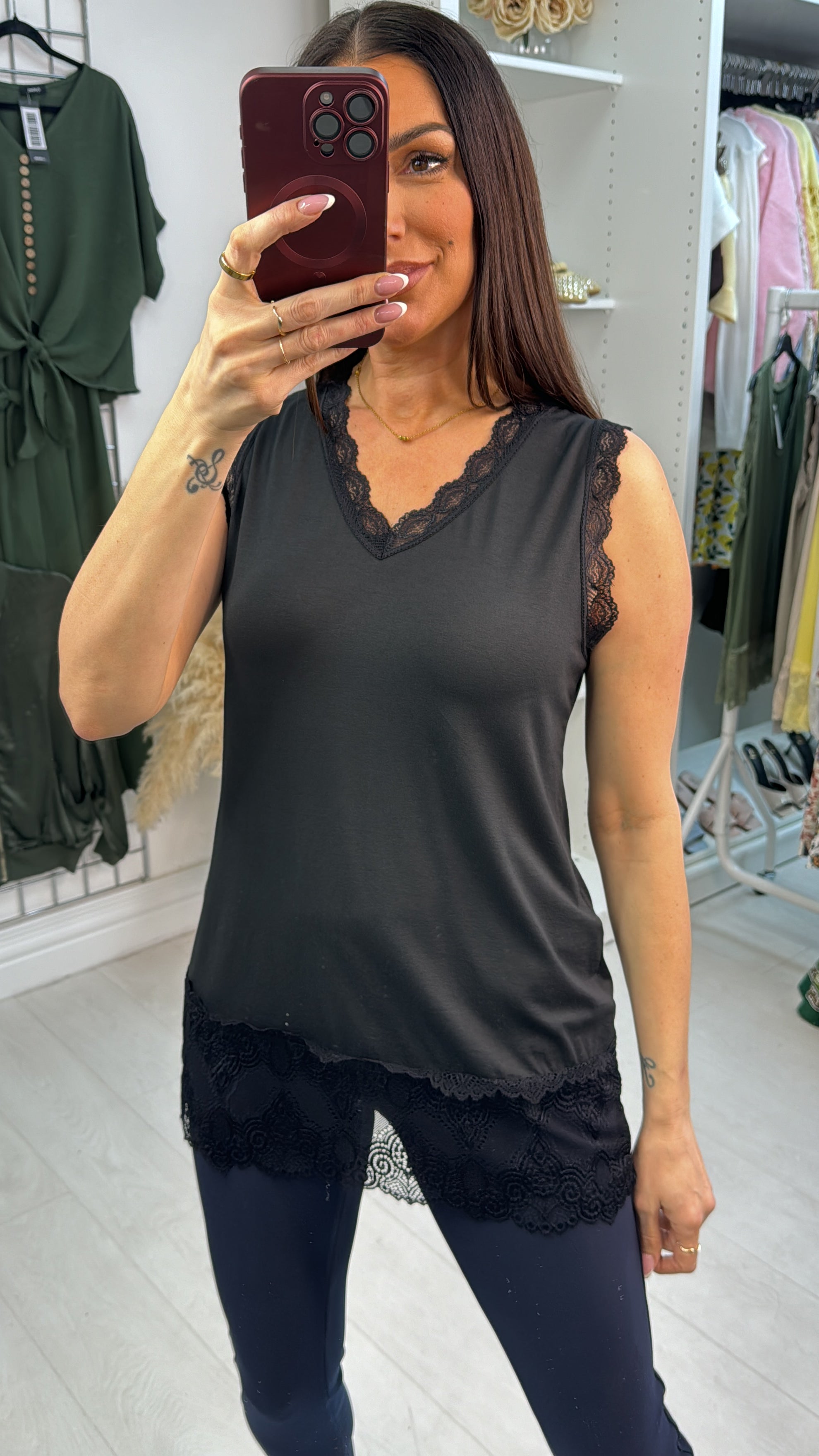 Kirstan Place Lace Hem Vest Top