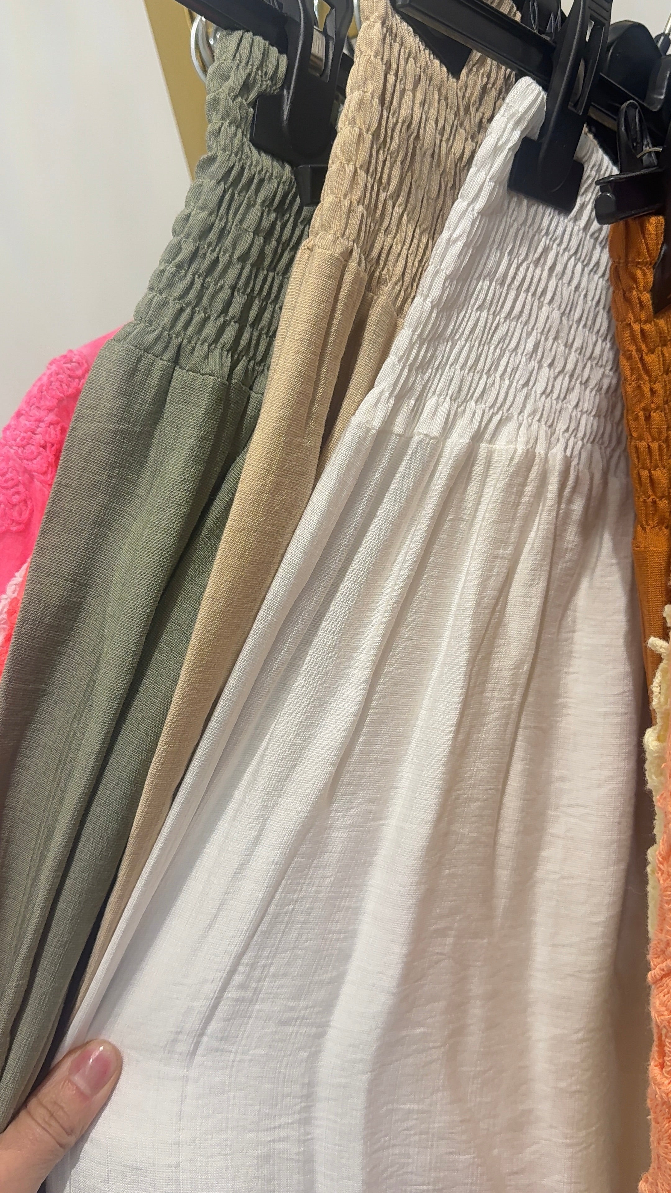 Idris Plain Elasticated Waist Wide Leg Trousers