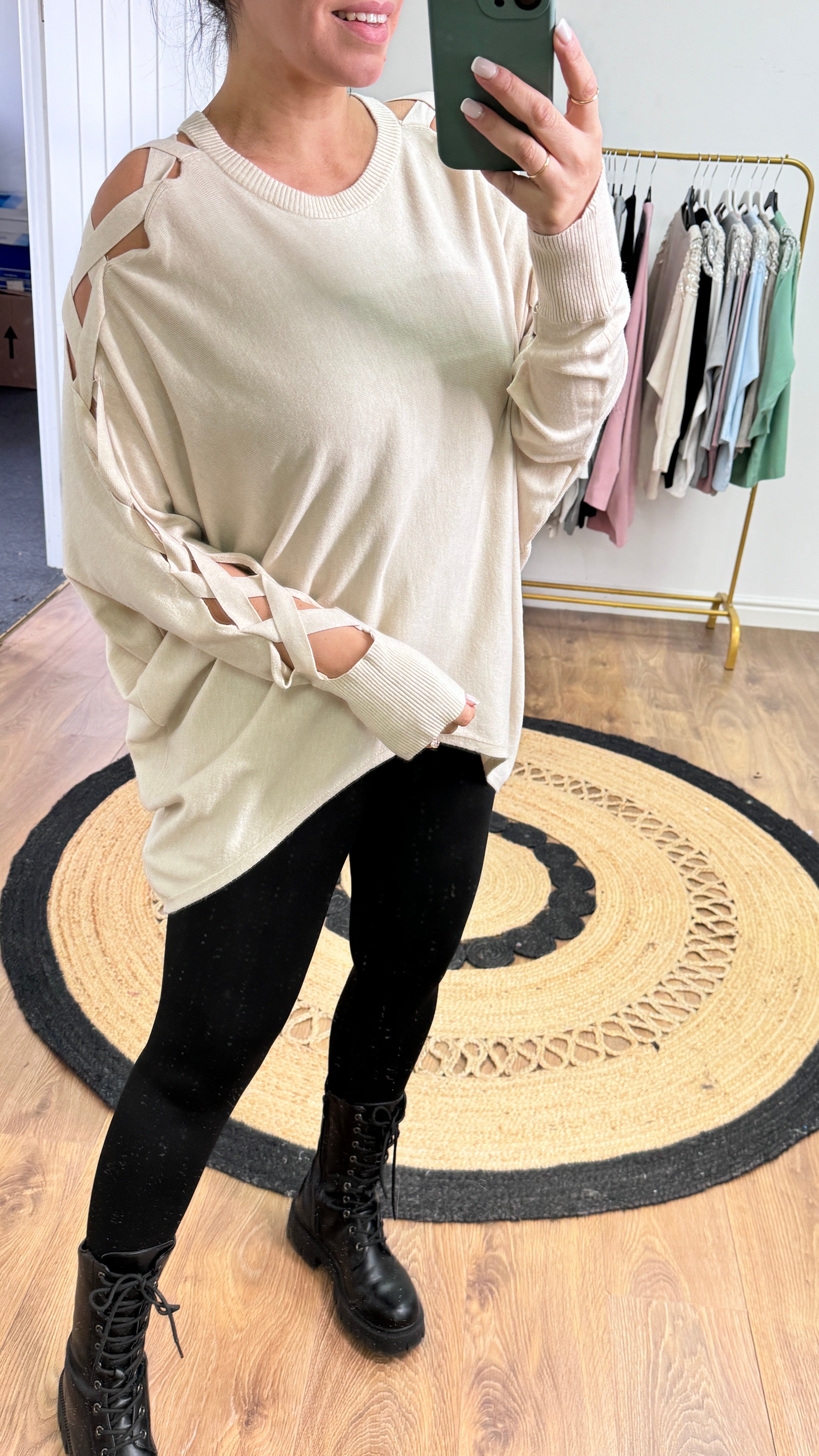 Aaliyah Braided Sleeve Jumper